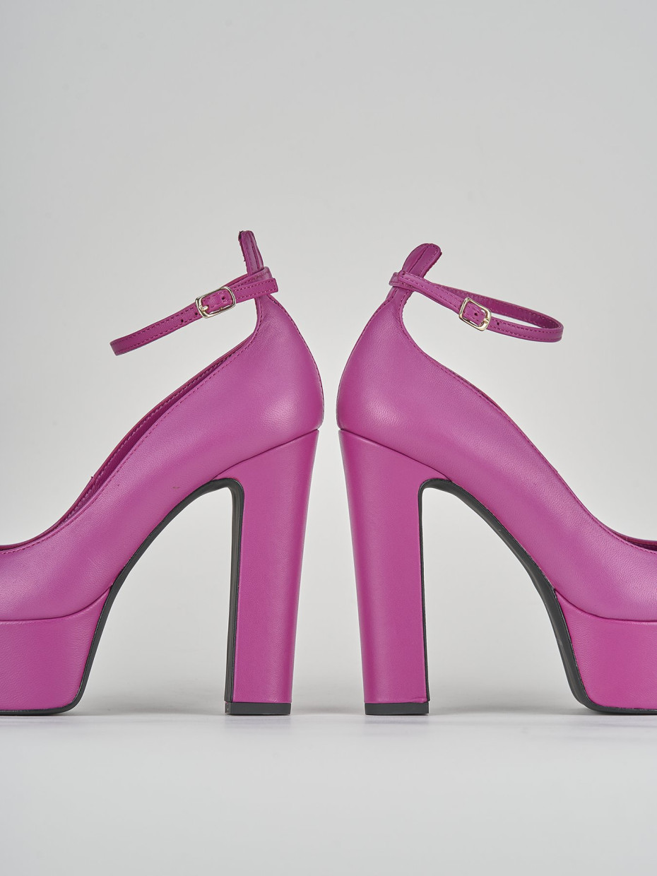 Décolleté e slingback tacco 13cm pelle viola