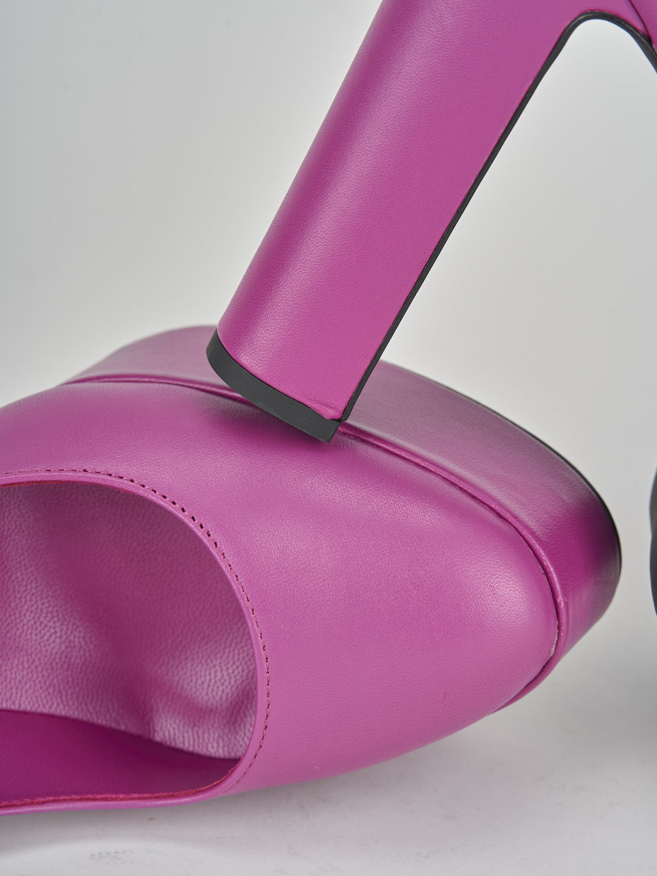 Décolleté e slingback tacco 13cm pelle viola