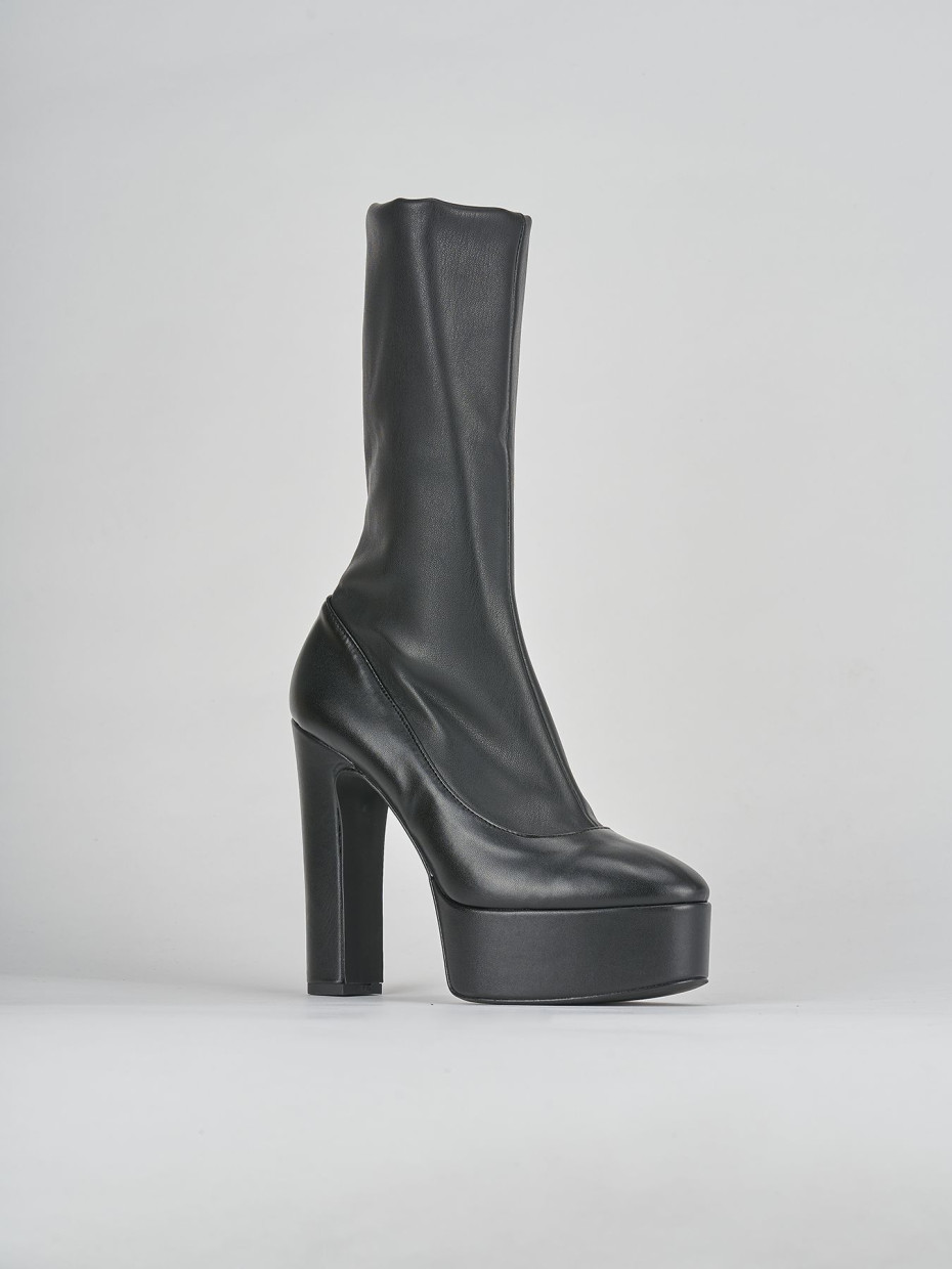 High heel ankle boots woman heel 13 cm black leather Barca Stores