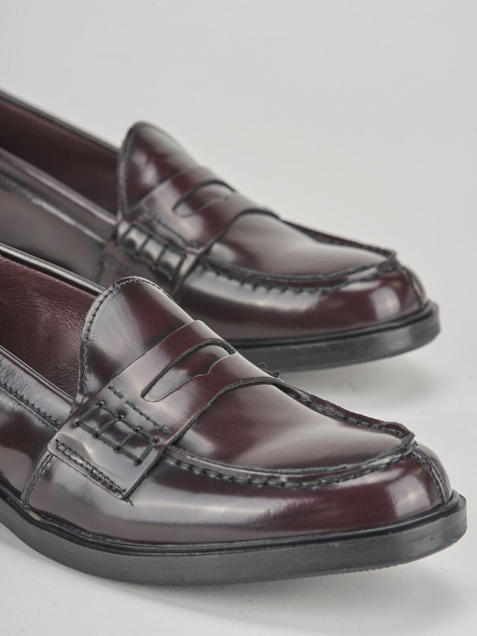 Mocassino tacco 1cm  bordo' pelle