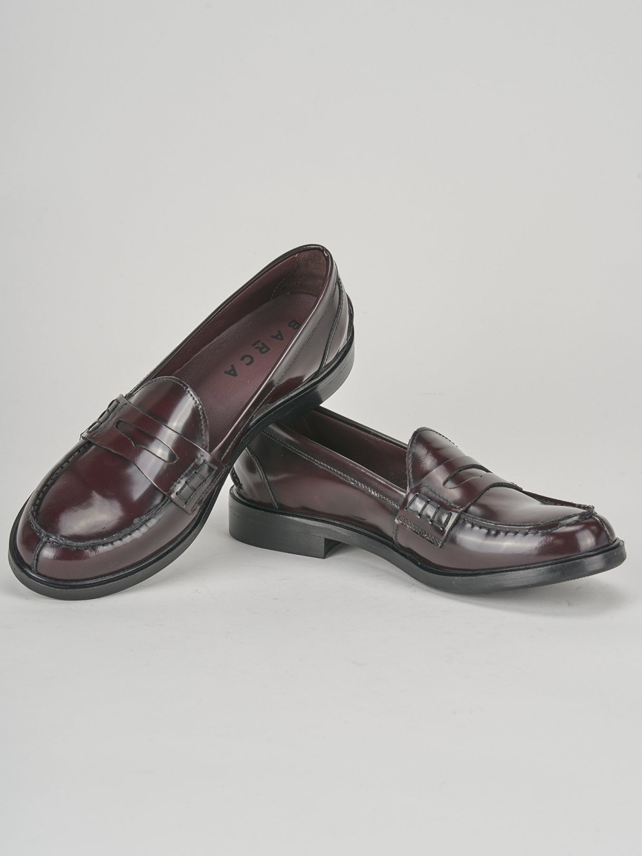 Mocassino tacco 1cm  bordo' pelle
