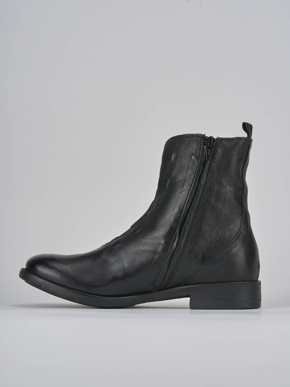 Anfibi tacco 3cm pelle nero