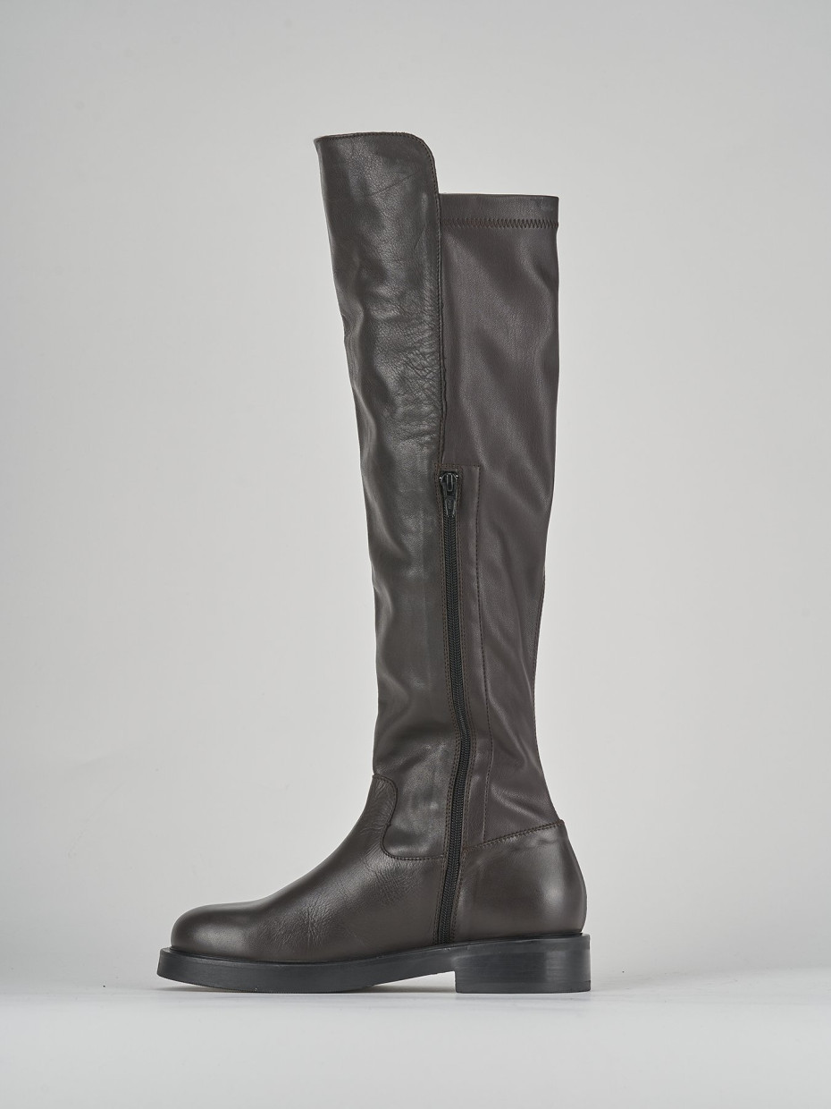 Stivali tacco 2cm pelle testa