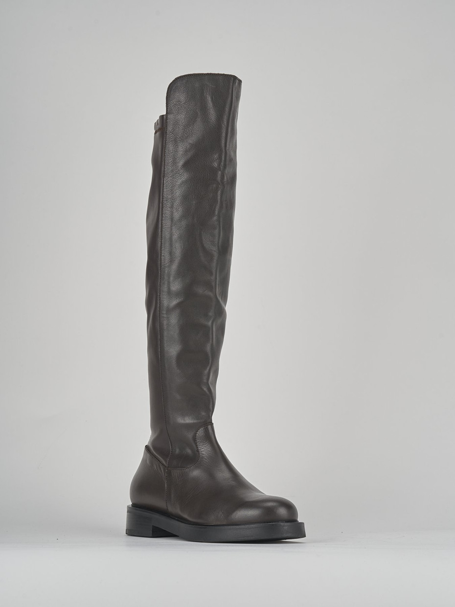 Stivali tacco 2cm pelle testa