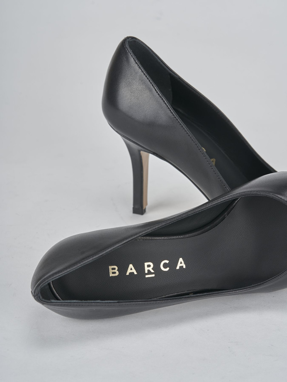 Décolleté e slingback tacco 7cm pelle nero