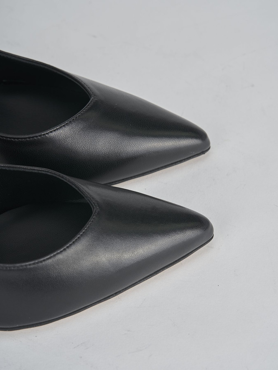 Décolleté e slingback tacco 7cm pelle nero