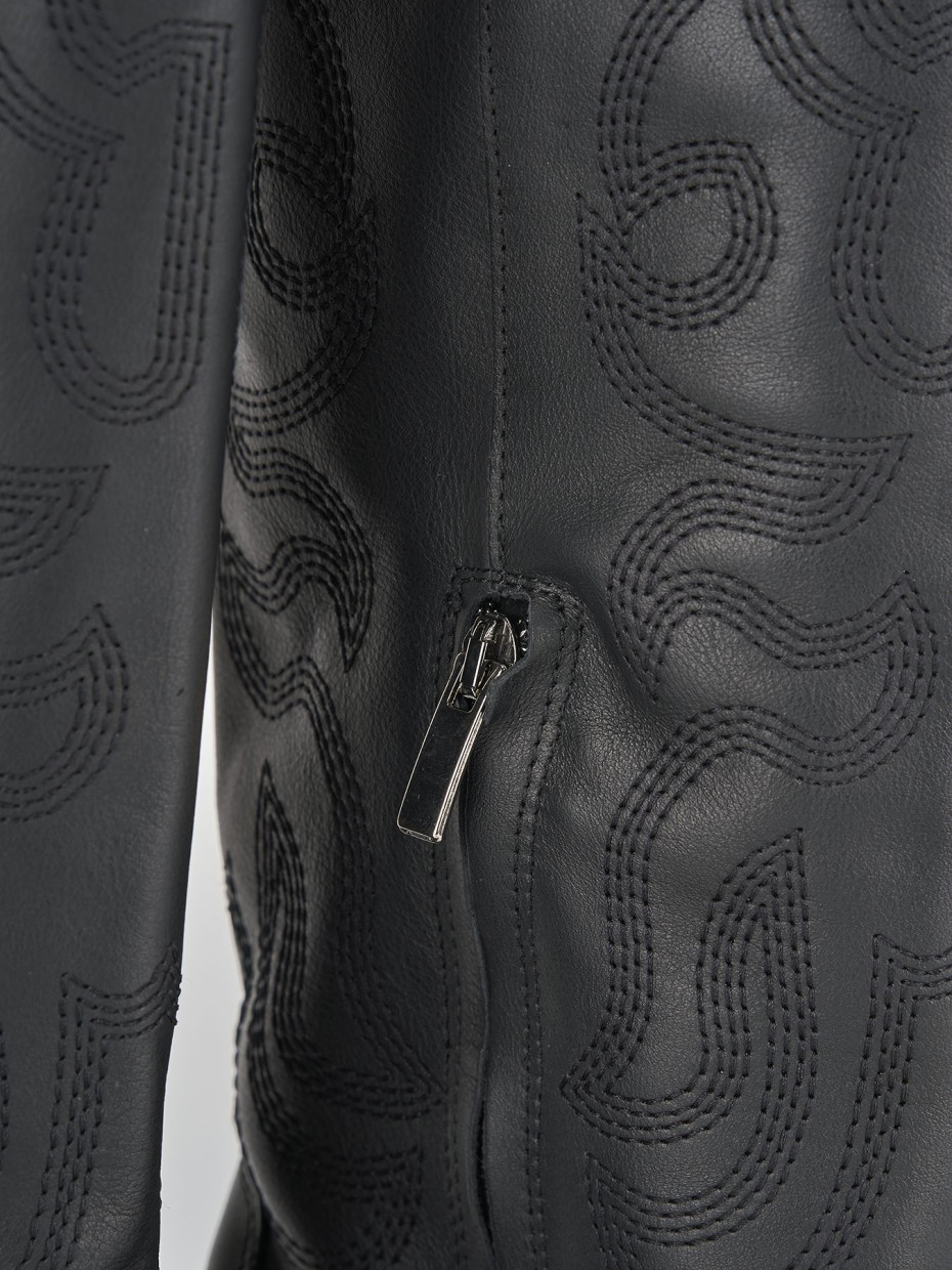 Stivale tacco 4 cm nero pelle