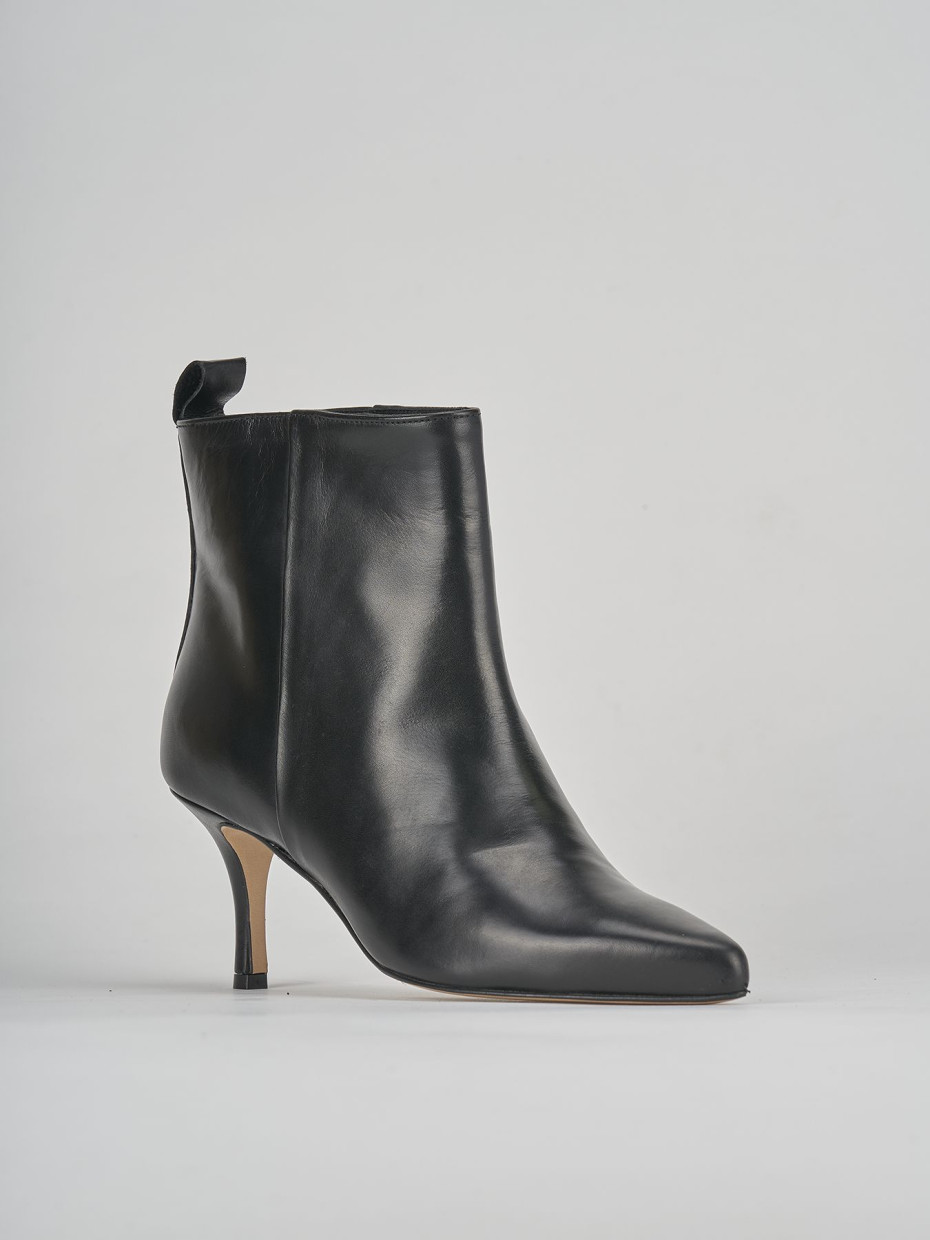 Stivaletti tacco 7cm pelle nero