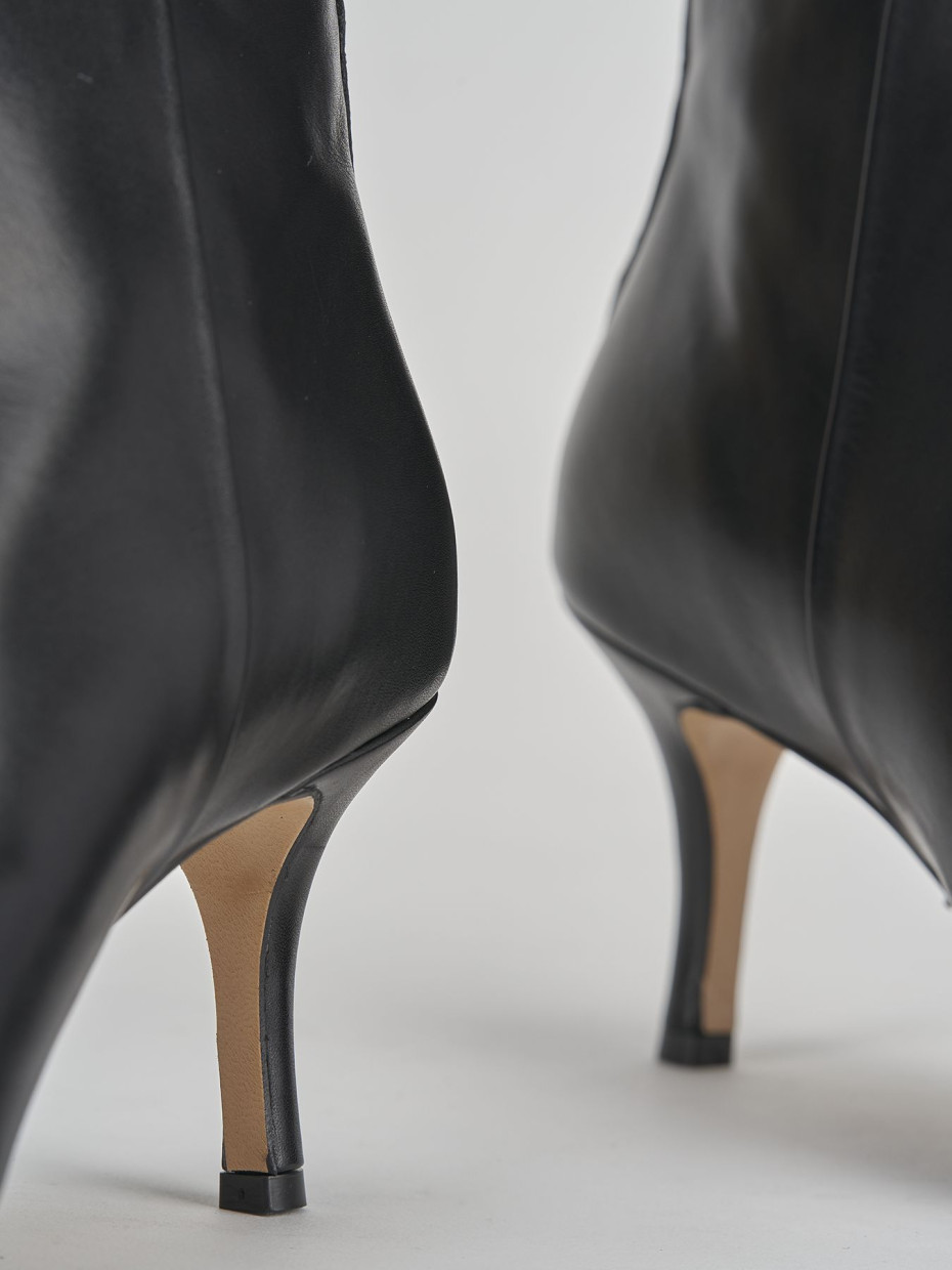 Stivaletti tacco 7cm pelle nero