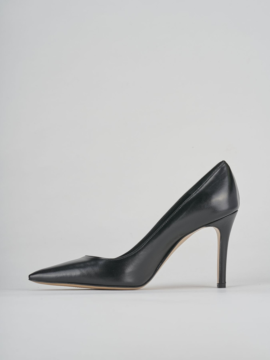 Décolleté e slingback tacco 9cm pelle nero