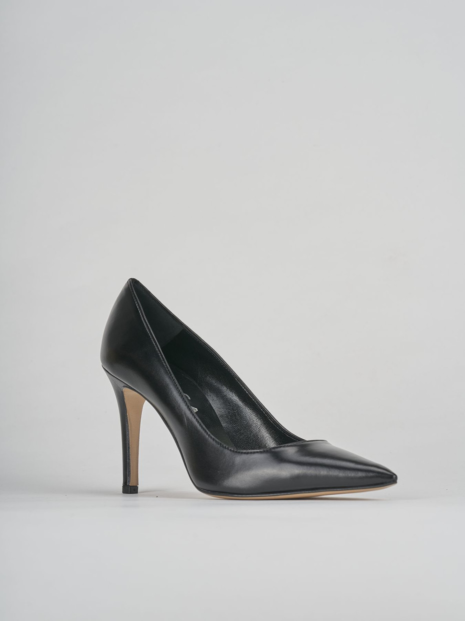 Décolleté e slingback tacco 9cm pelle nero