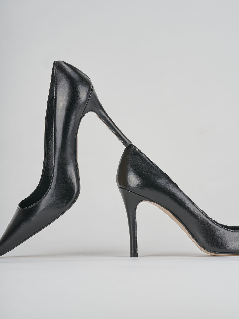 Décolleté e slingback tacco 9cm pelle nero