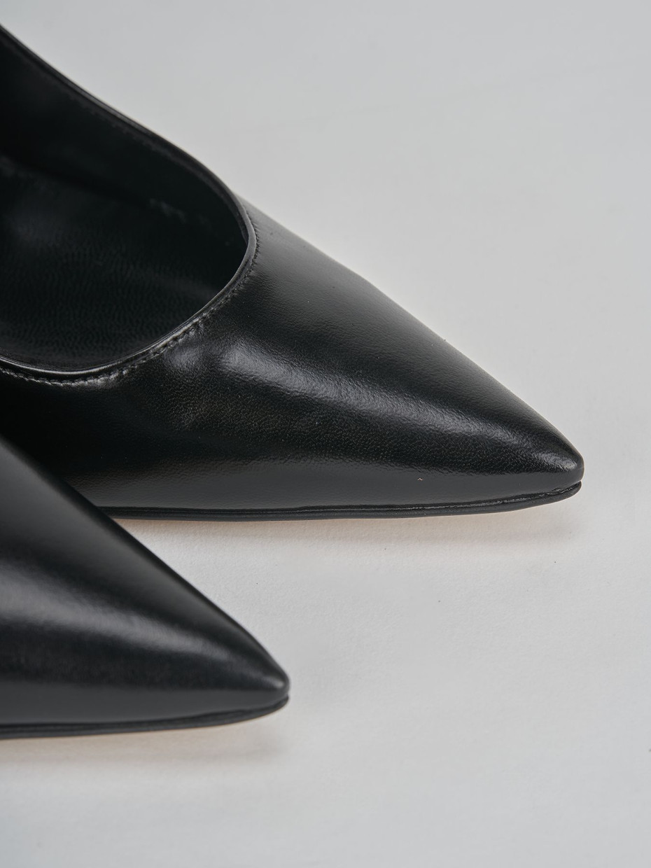 Décolleté e slingback tacco 9cm pelle nero