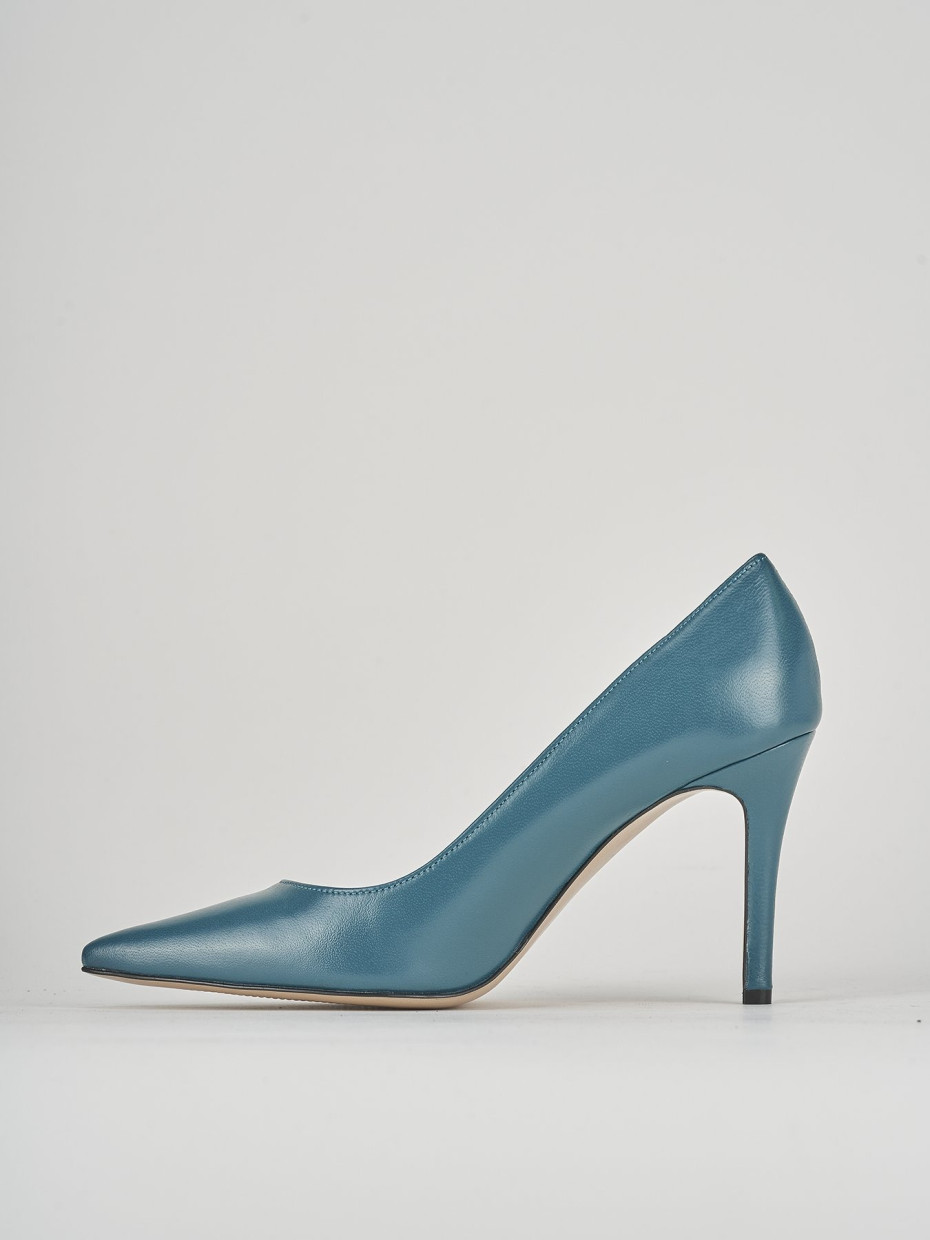 Décolleté e slingback tacco 10cm pelle verde