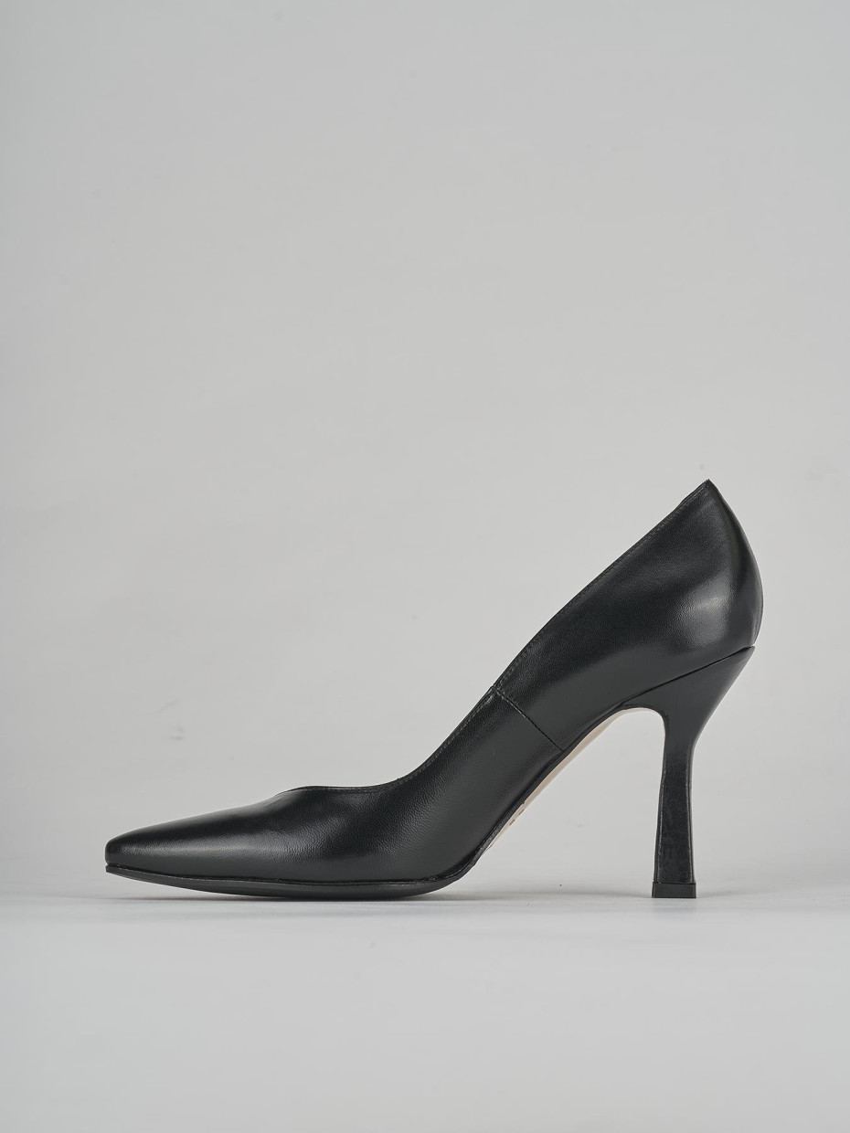 Décolleté e slingback tacco 10cm pelle nero