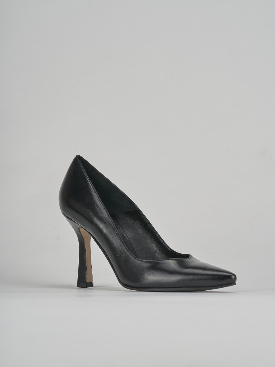 Décolleté e slingback tacco 10cm pelle nero