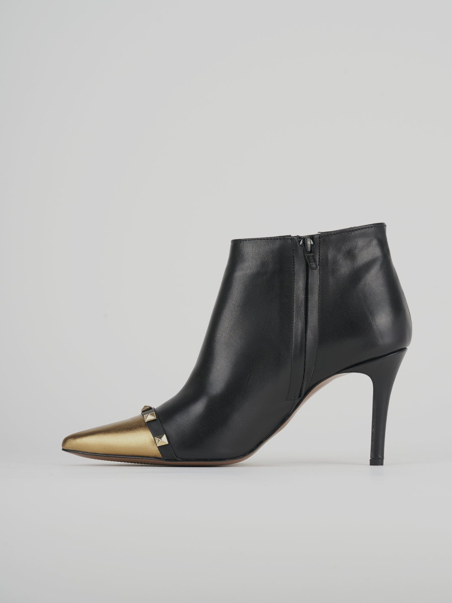 Stivaletti tacco 8cm pelle nero