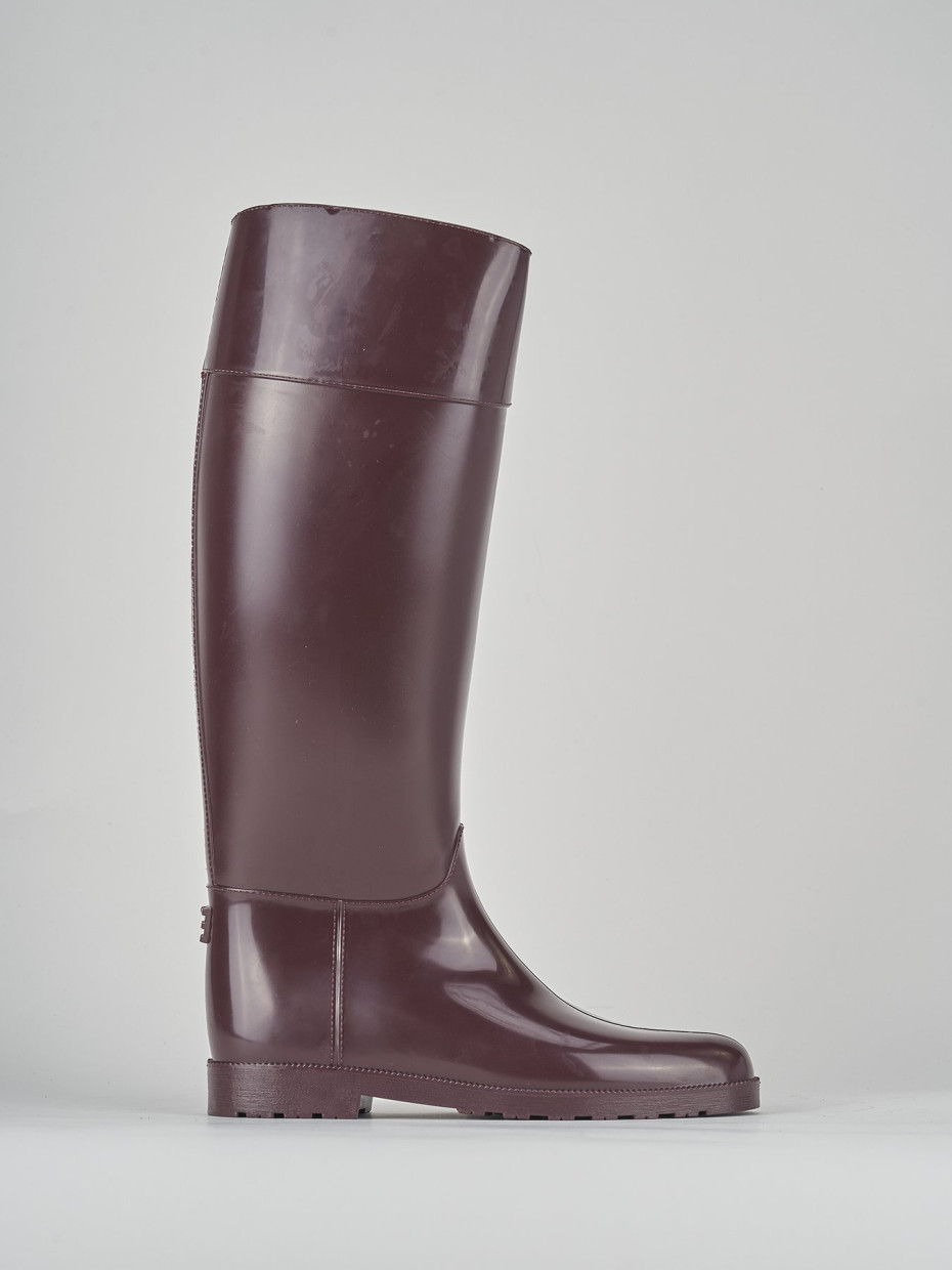 Low heel boots heel 2 cm bordeaux rubber