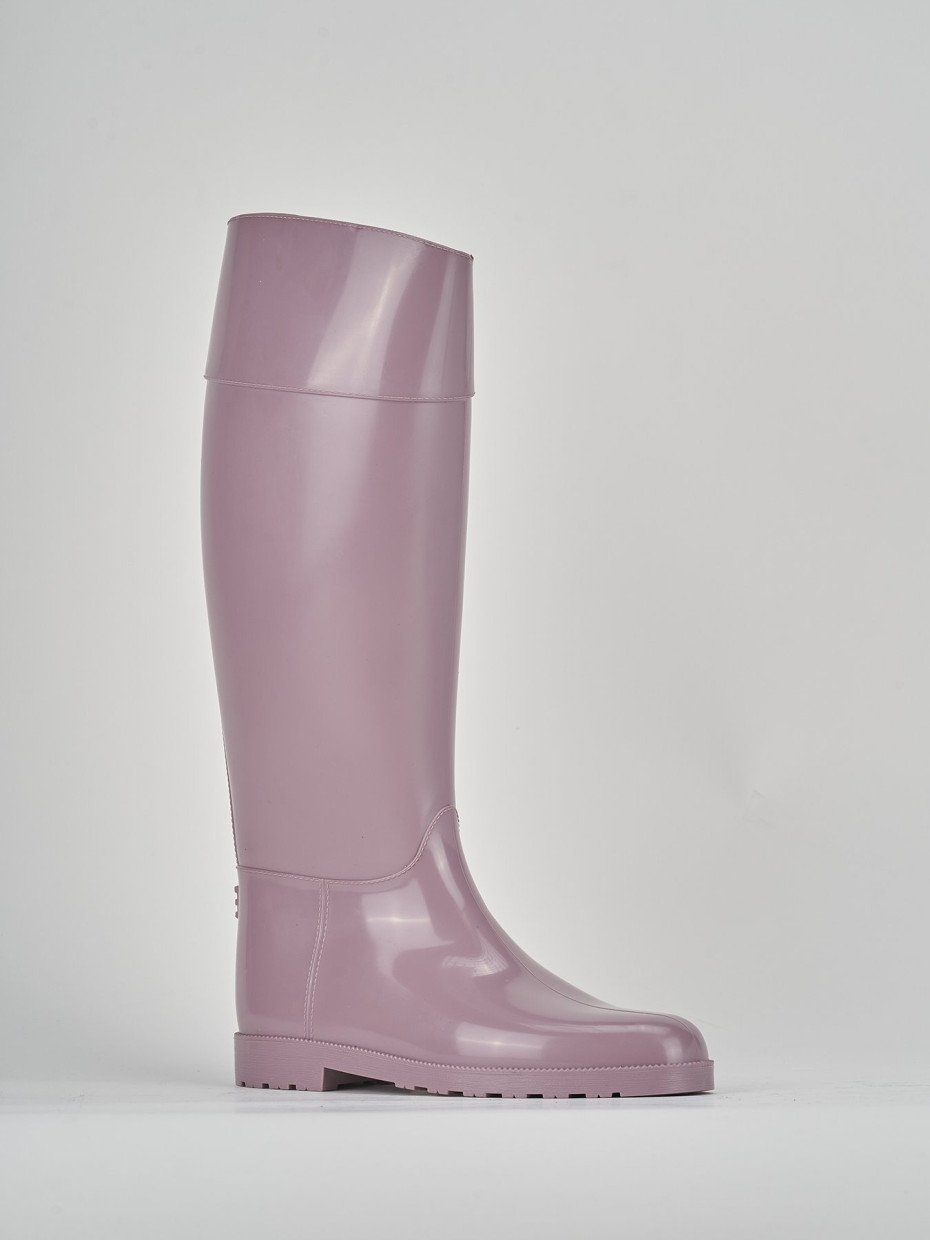 Low heel boots heel 2 cm pink rubber