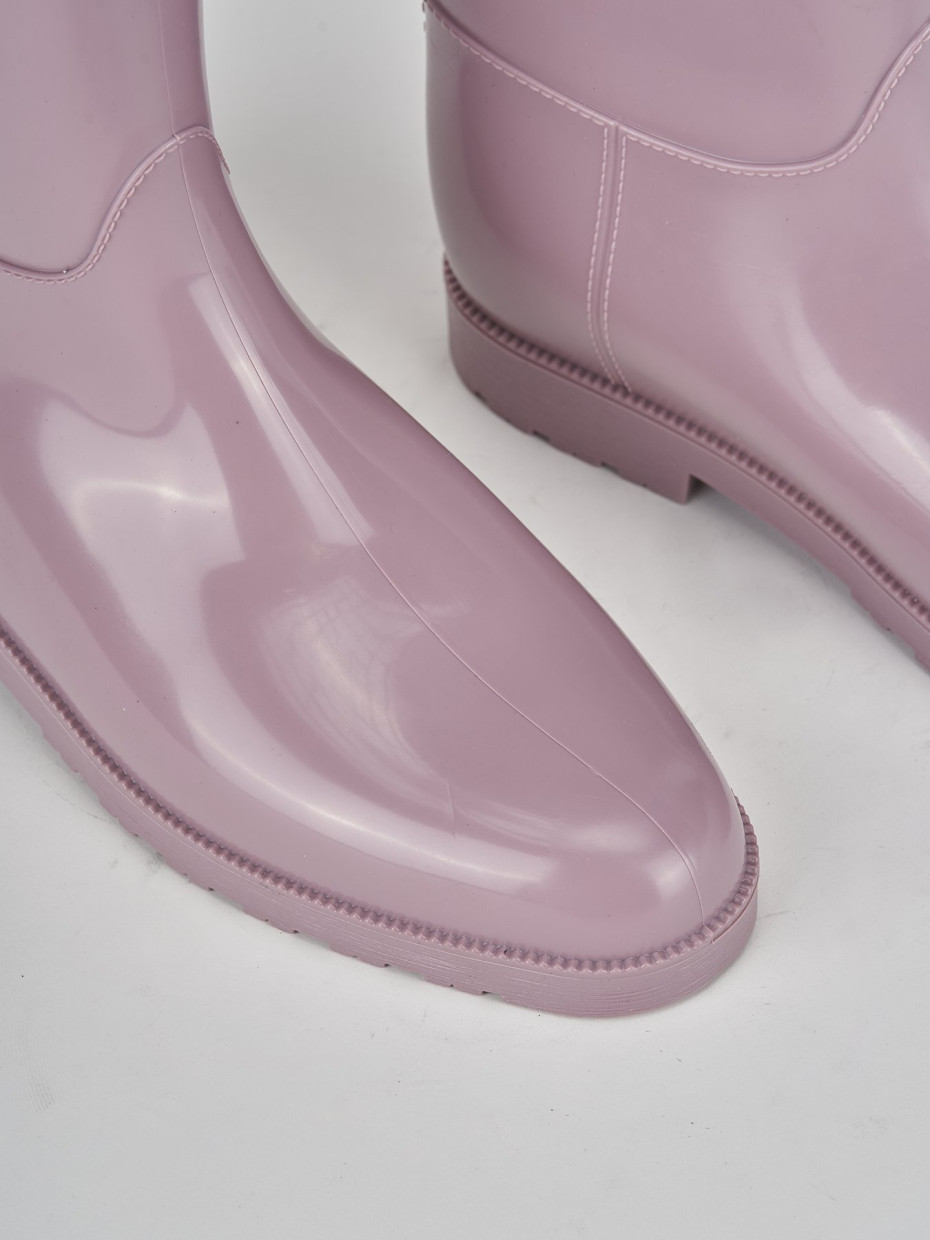 Low heel boots heel 2 cm pink rubber