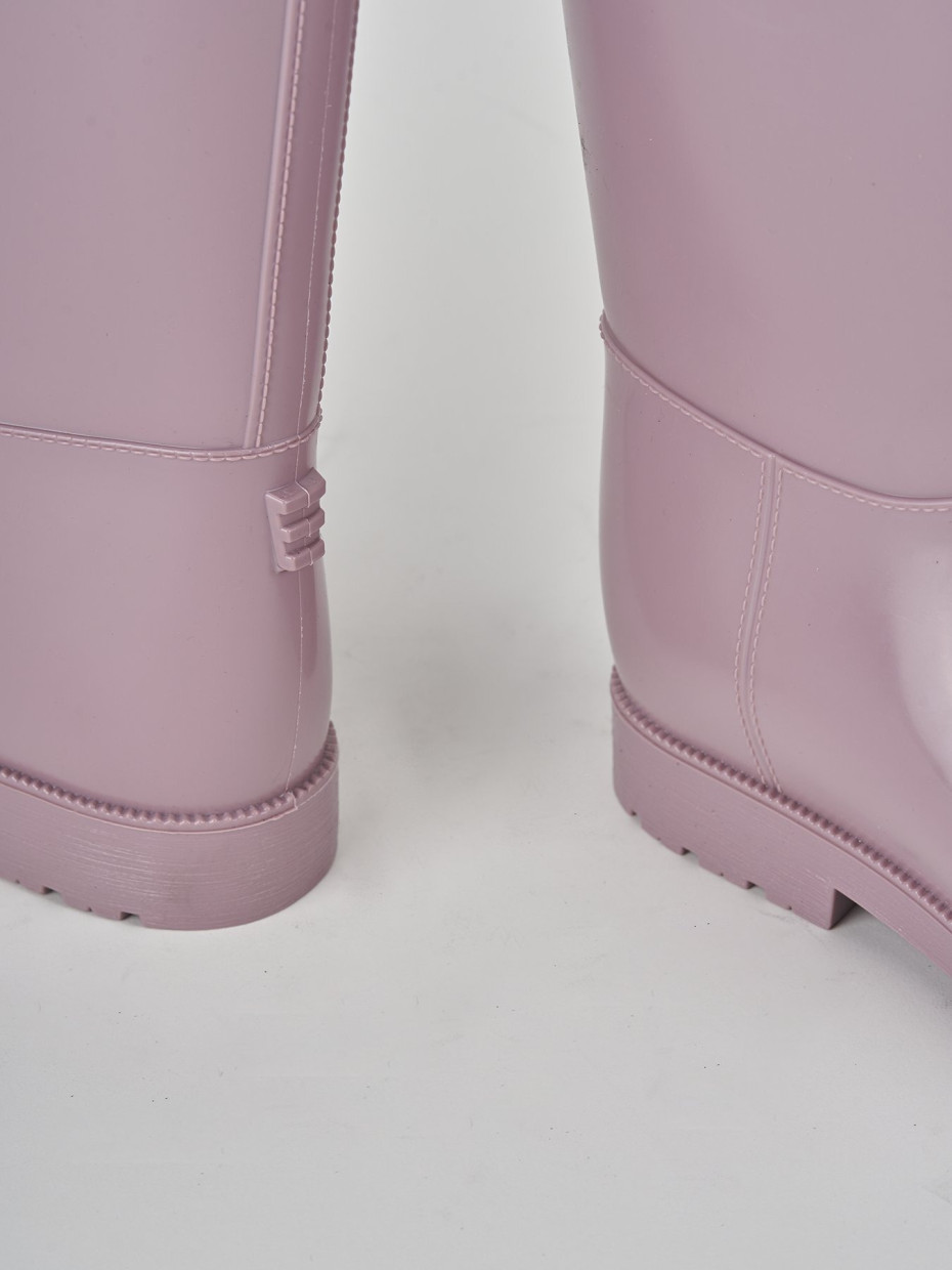 Low heel boots heel 2 cm pink rubber