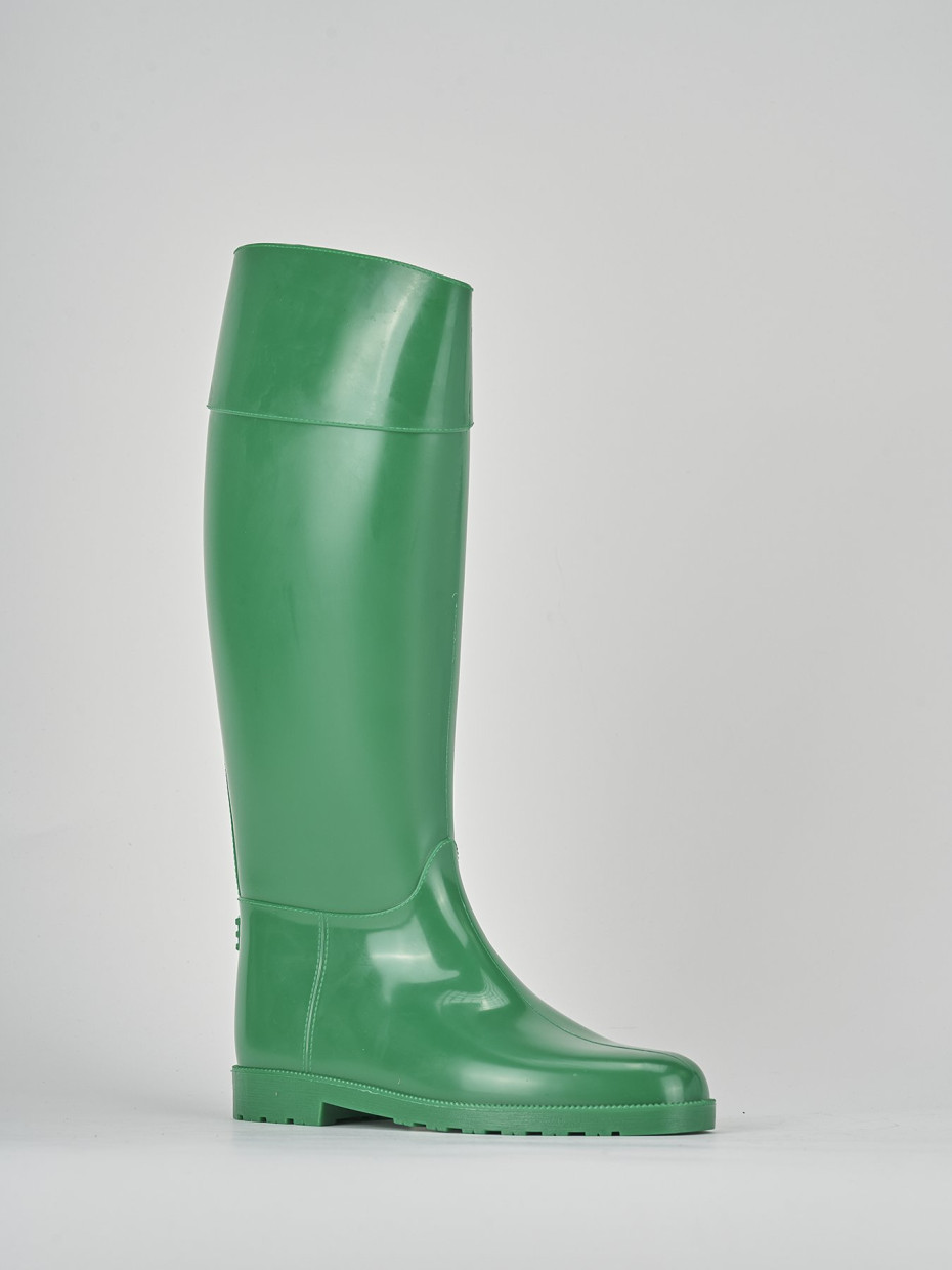 Low heel boots heel 2 cm green rubber