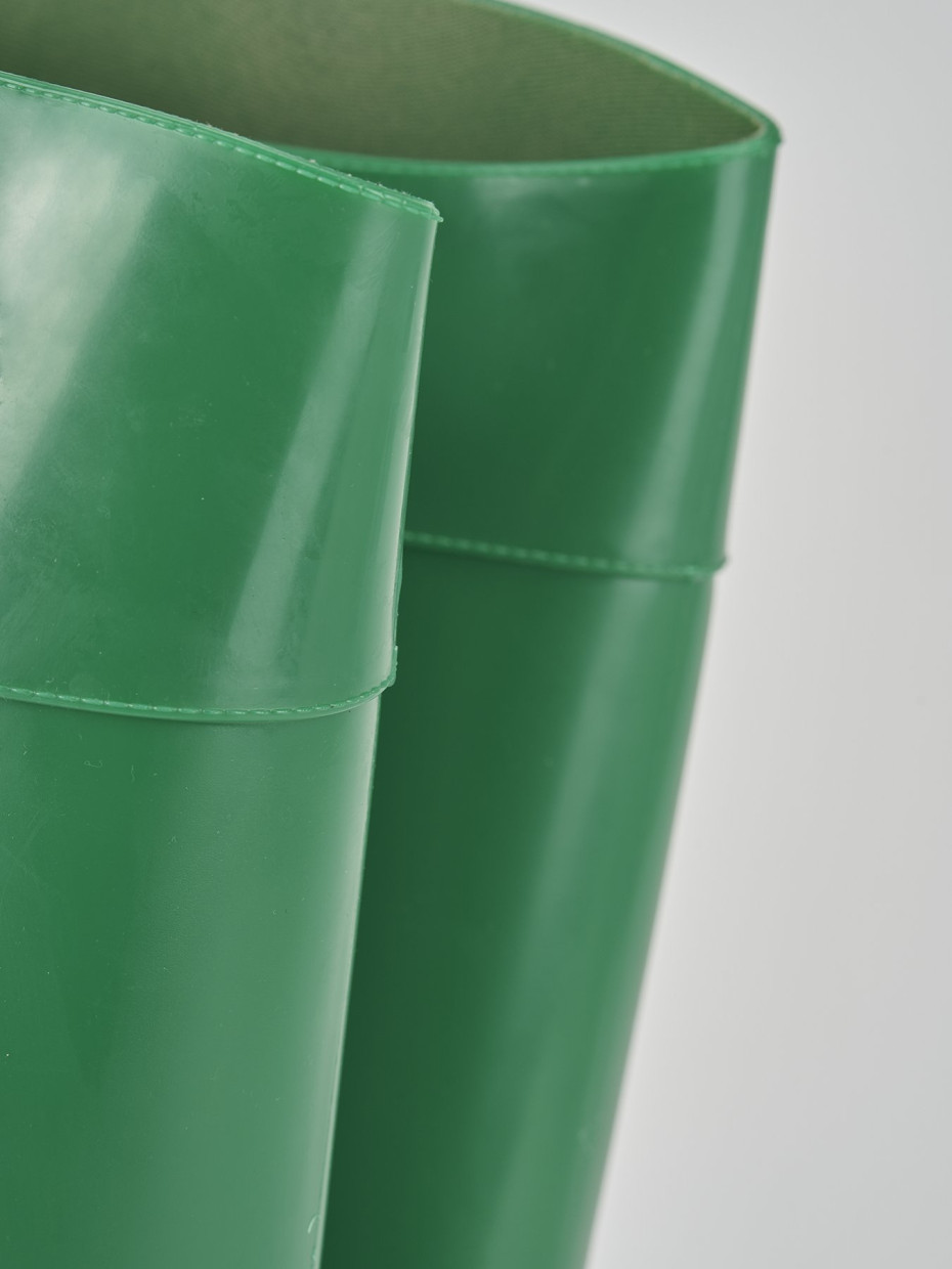 Low heel boots heel 2 cm green rubber