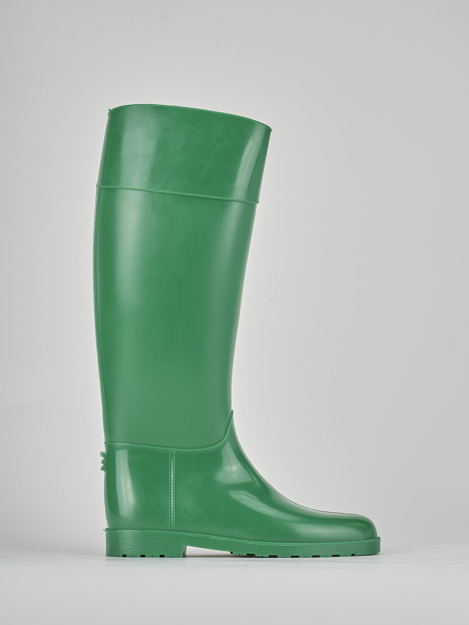 Low heel boots heel 2 cm green rubber