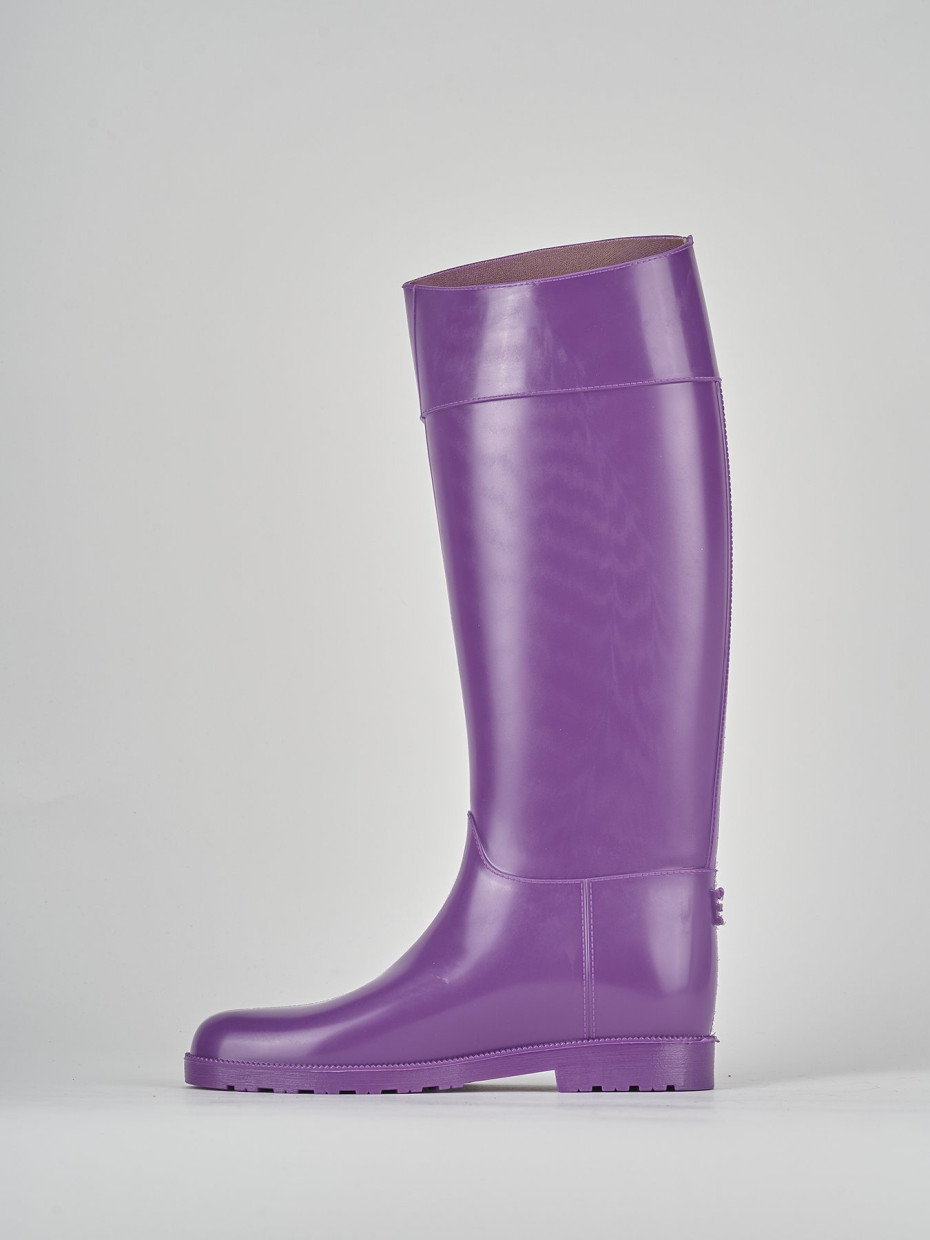 Low heel boots heel 2 cm violet rubber