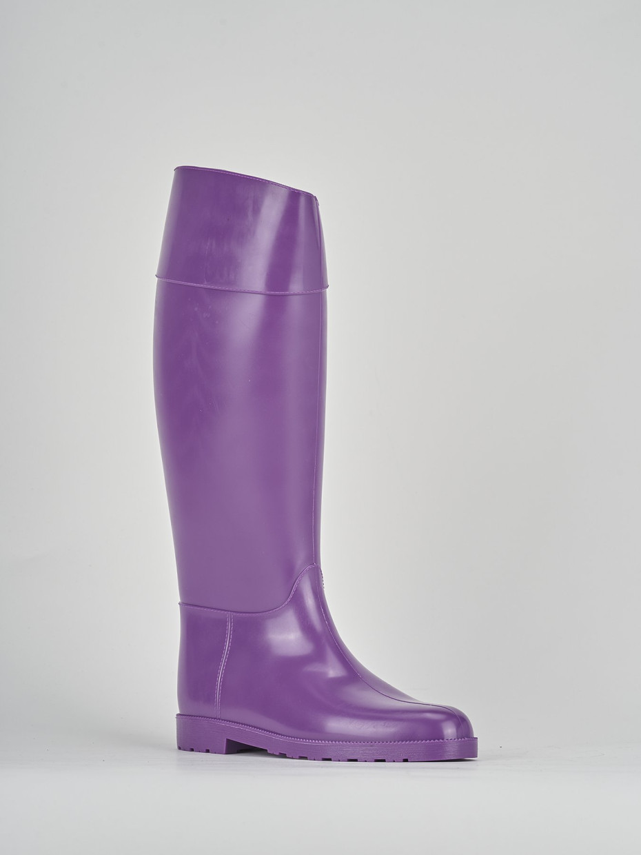 Low heel boots heel 2 cm violet rubber