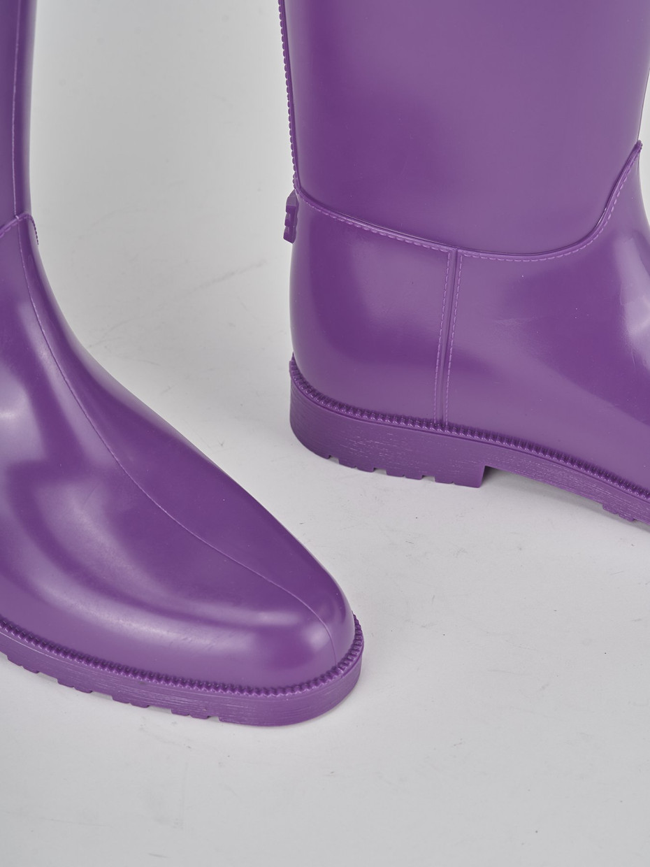 Low heel boots heel 2 cm violet rubber