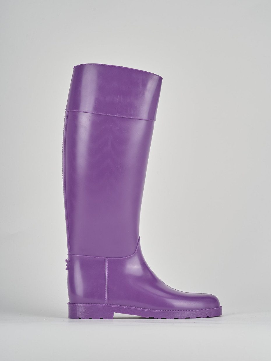 Low heel boots heel 2 cm violet rubber