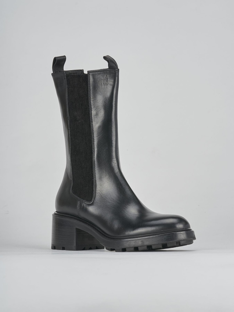 Stivaletti tacco 6cm pelle nero Barca Stores