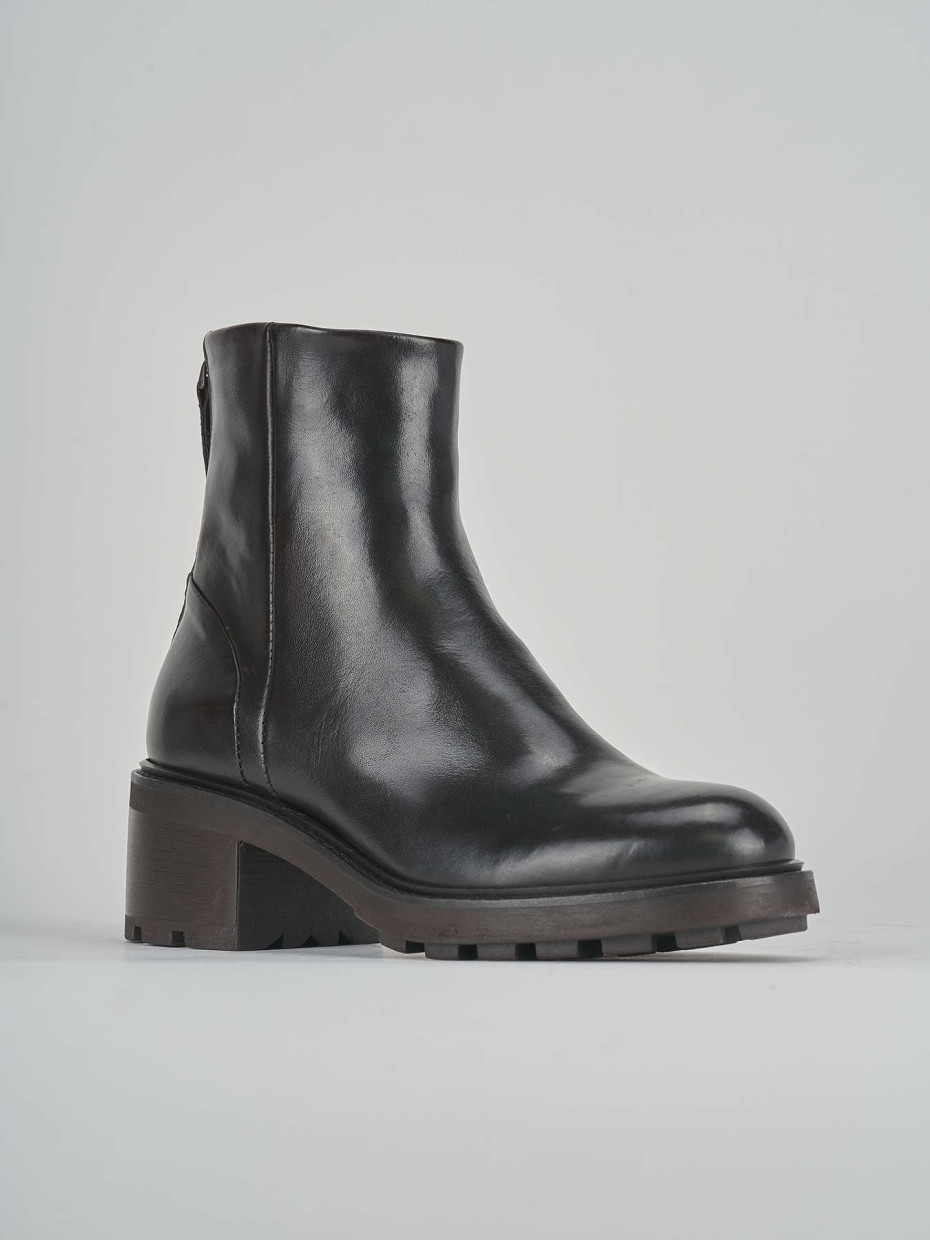 Stivaletti tacco 5cm pelle testa