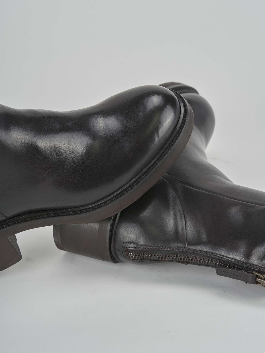 Stivaletti tacco 5cm pelle testa