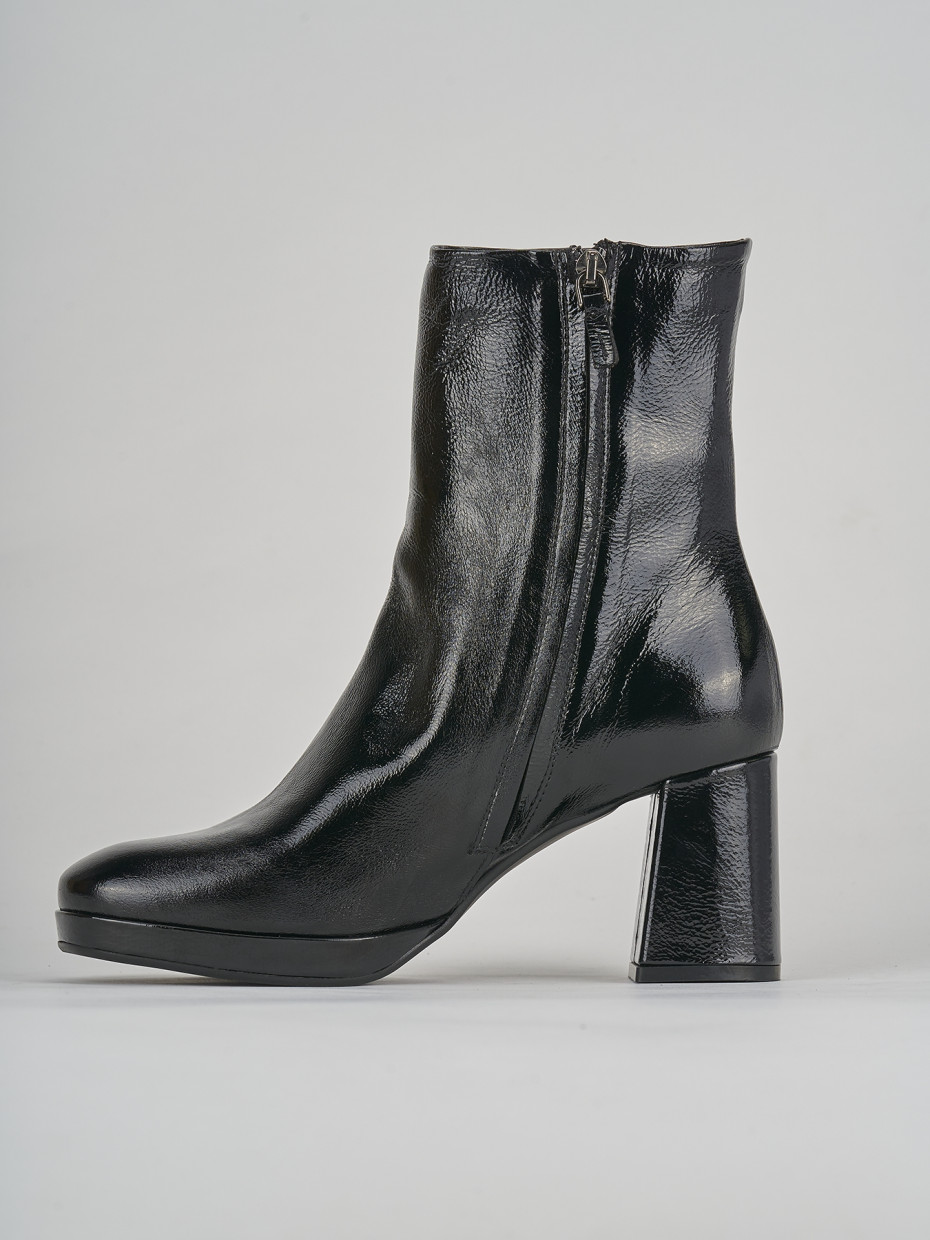 Stivaletti tacco 8cm pelle nero