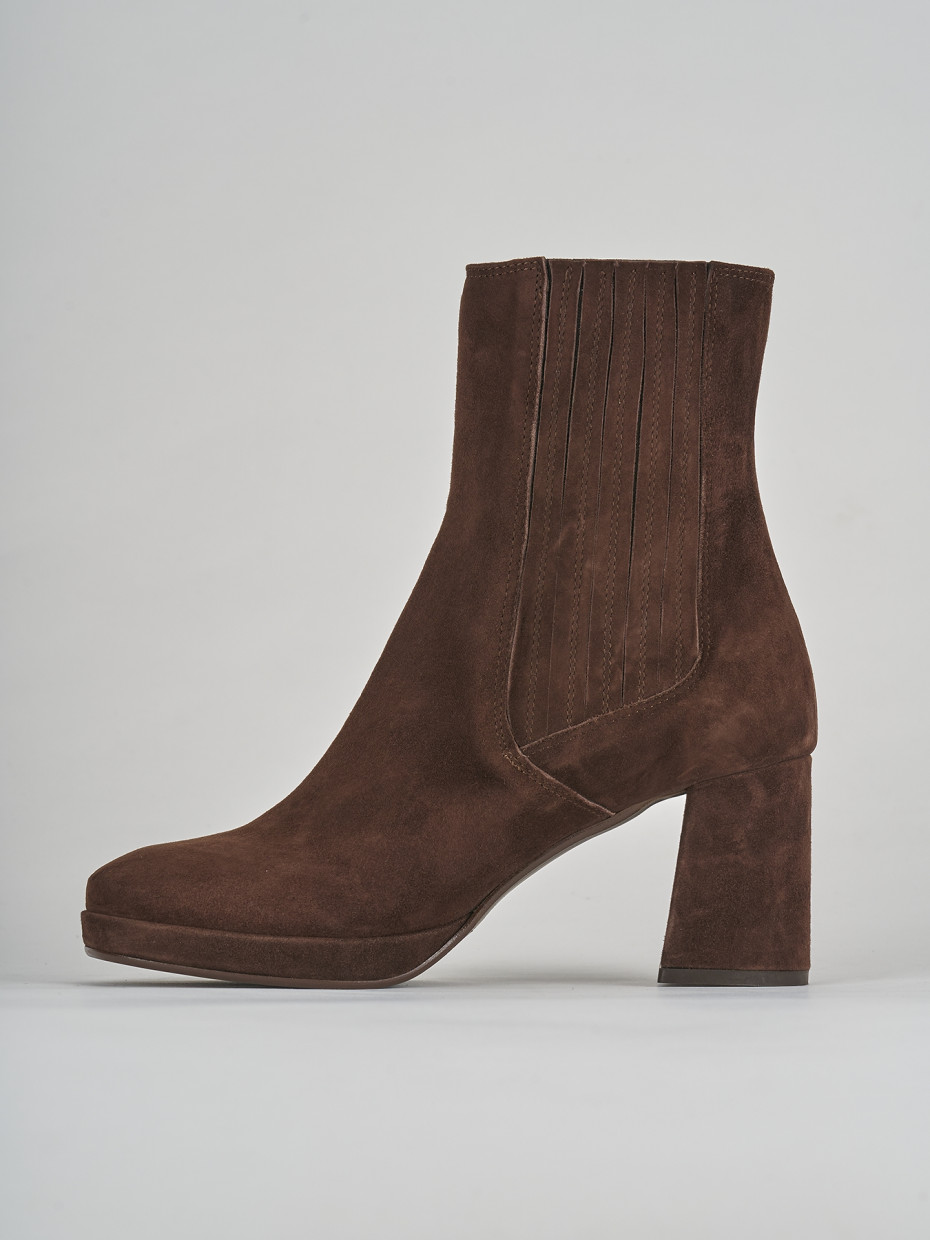 Stivaletti tacco 8cm camoscio testa
