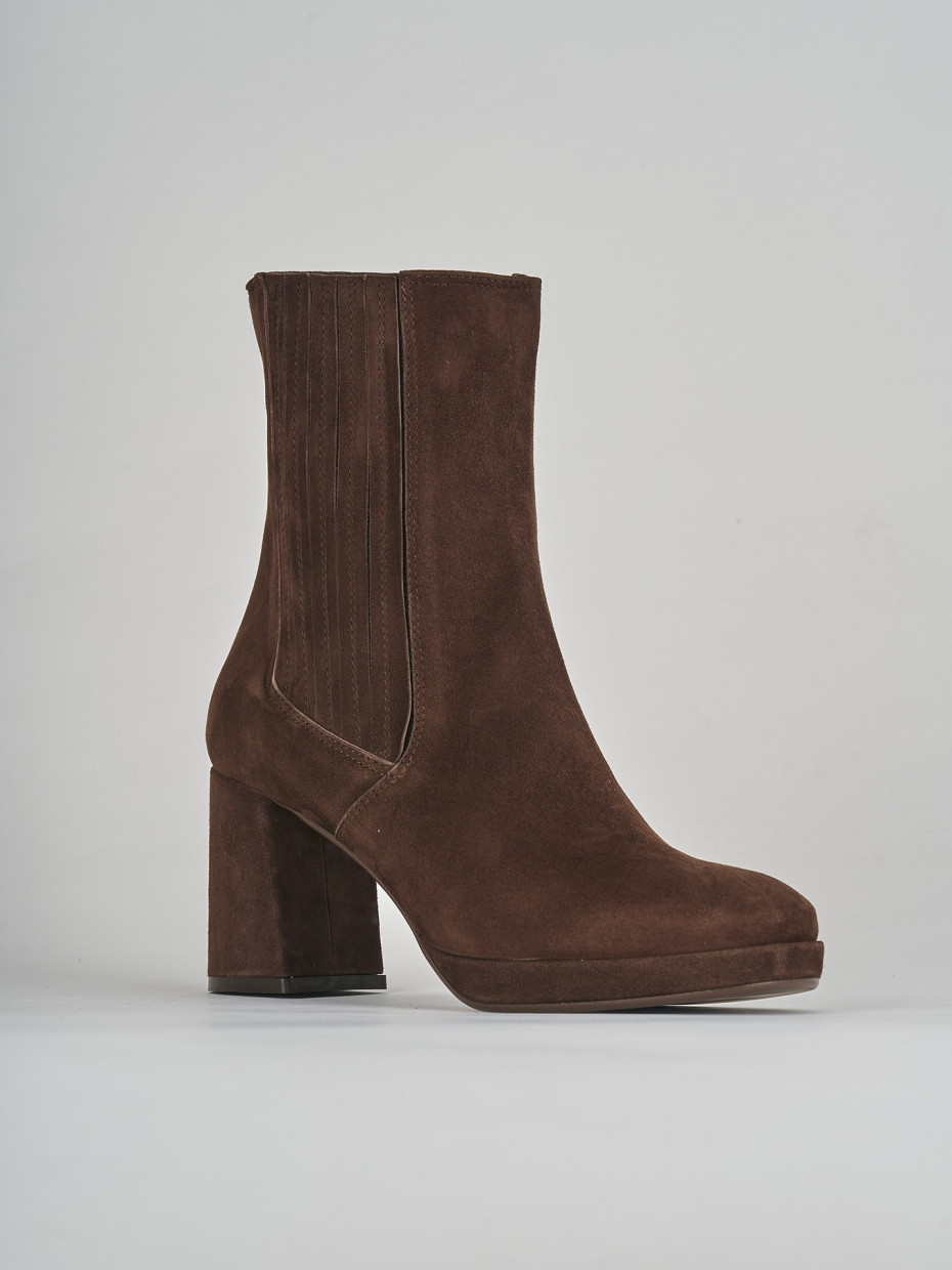 Stivaletti tacco 8cm camoscio testa