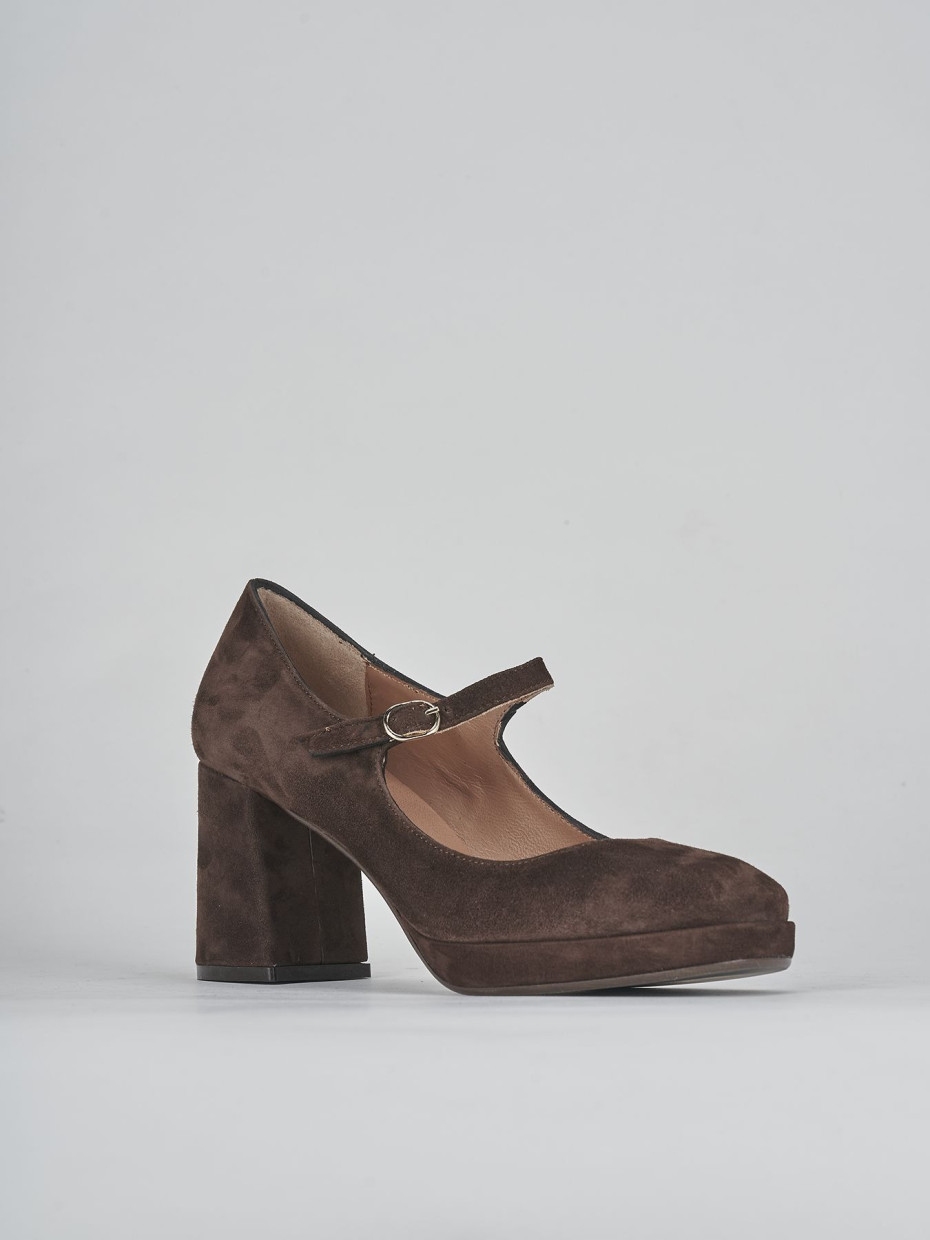 Pumps heel 8 cm dark brown suede
