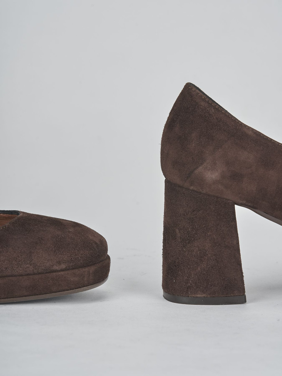 Pumps heel 8 cm dark brown suede