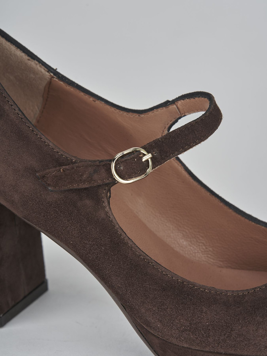 Pumps heel 8 cm dark brown suede