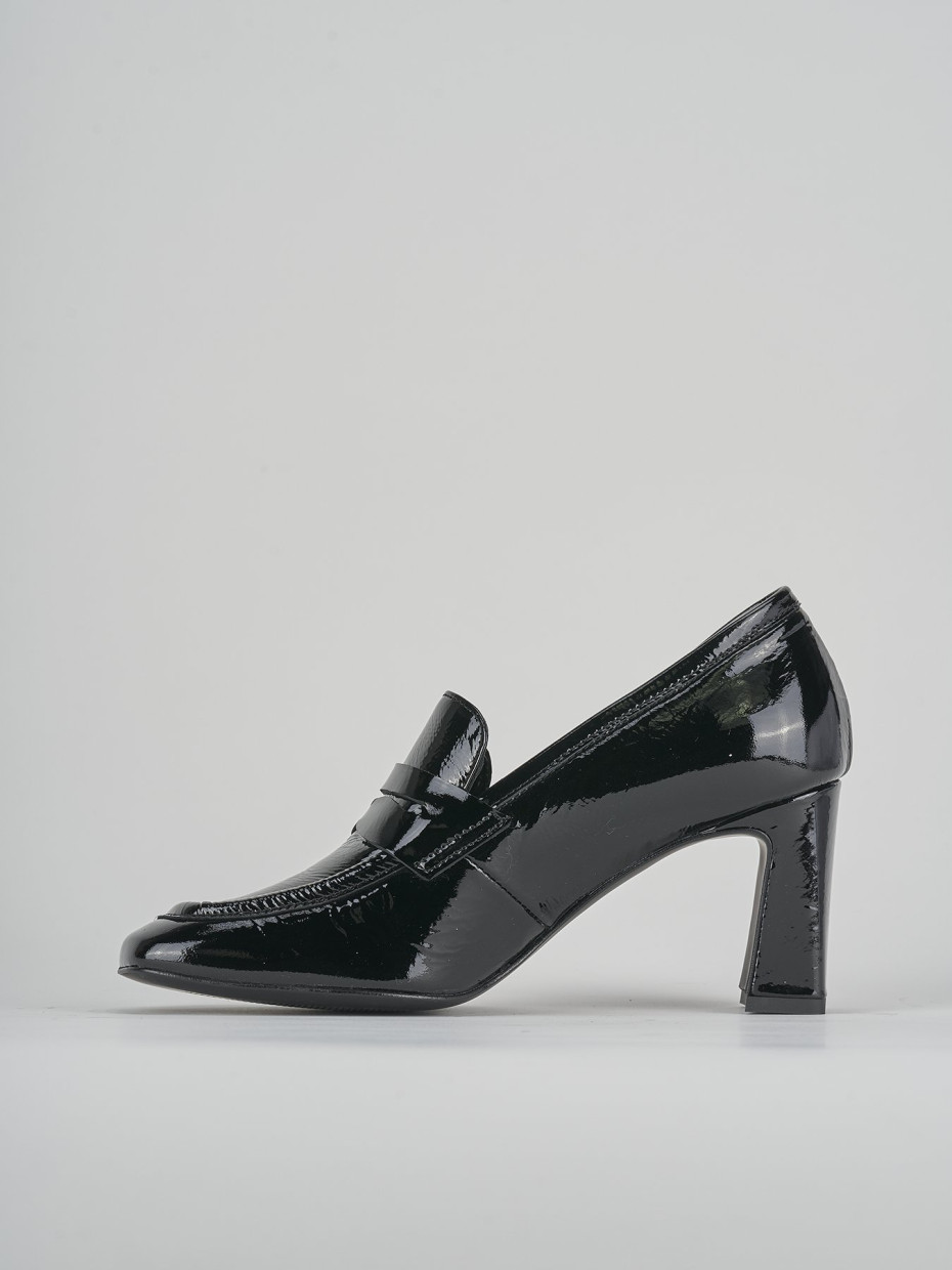 Mocassini tacco 6cm pelle nero