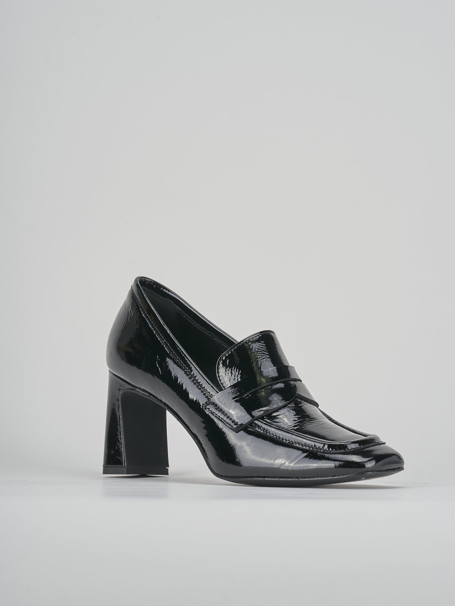 Mocassini tacco 6cm pelle nero