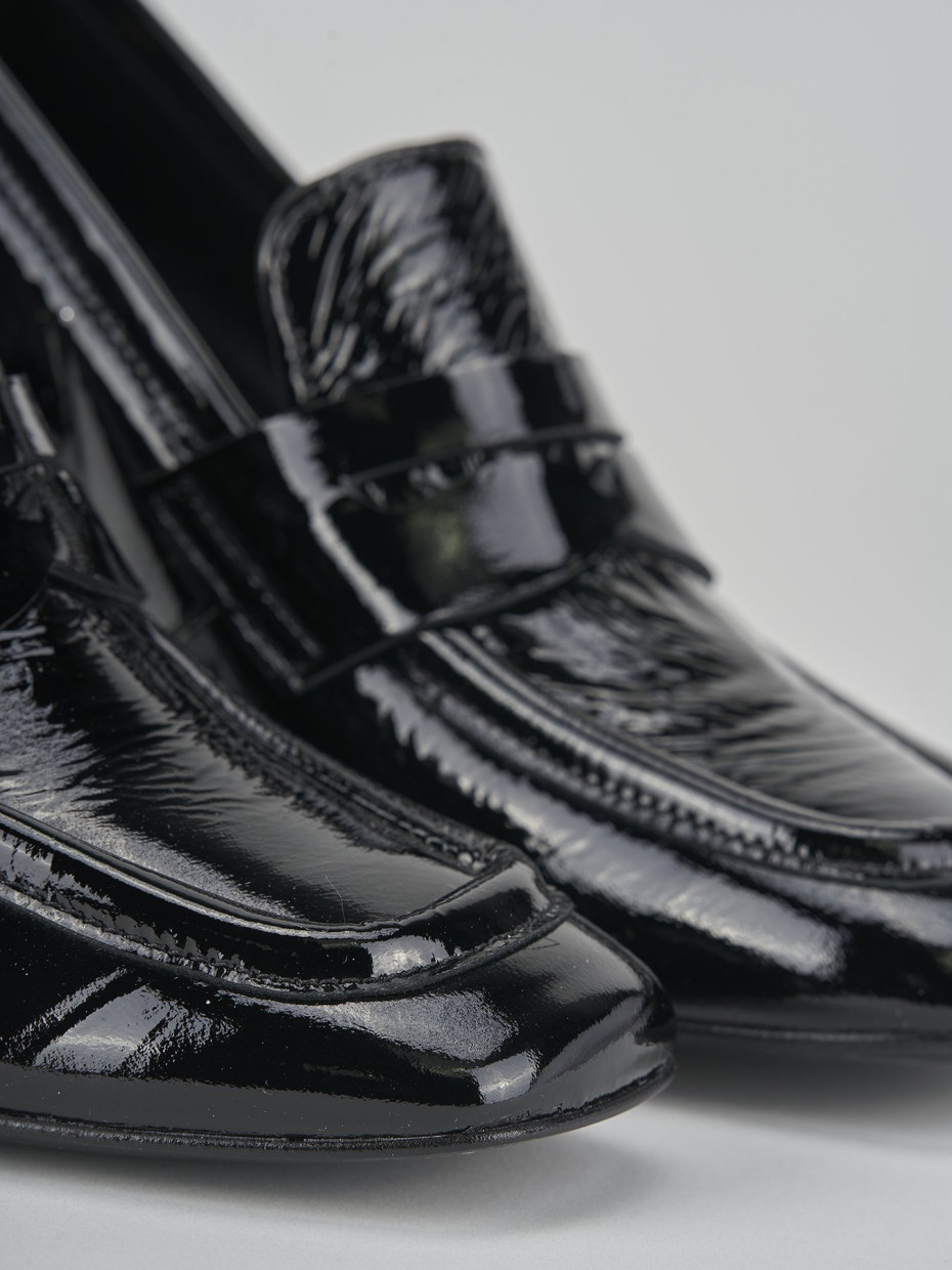 Mocassini tacco 6cm pelle nero