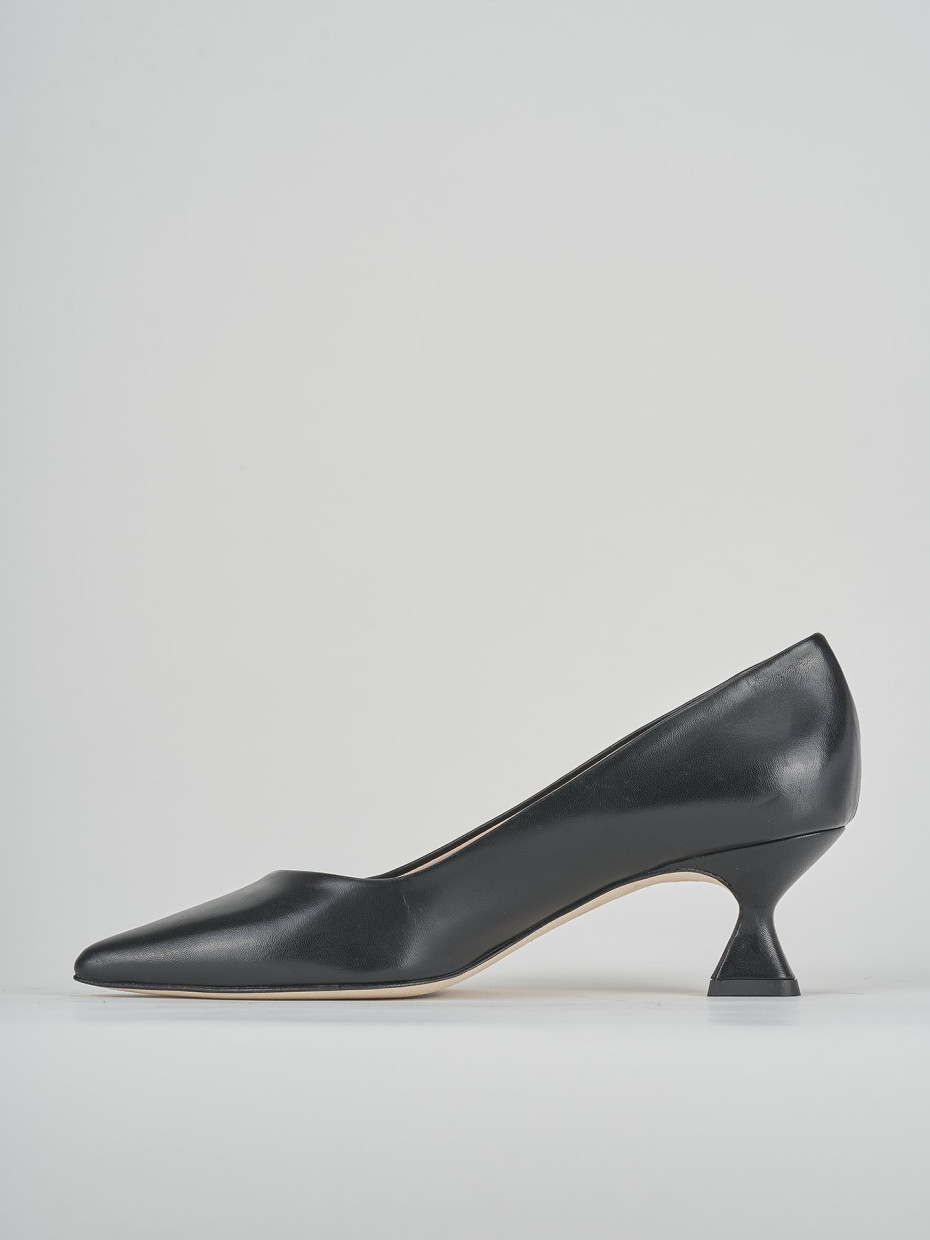 Décolleté e slingback tacco 5cm pelle nero
