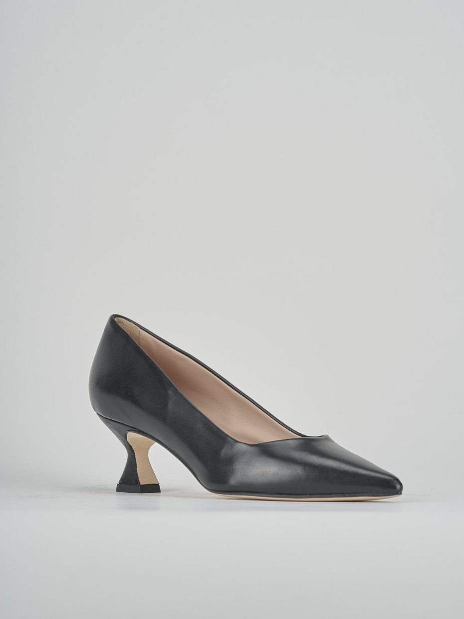 Décolleté e slingback tacco 5cm pelle nero