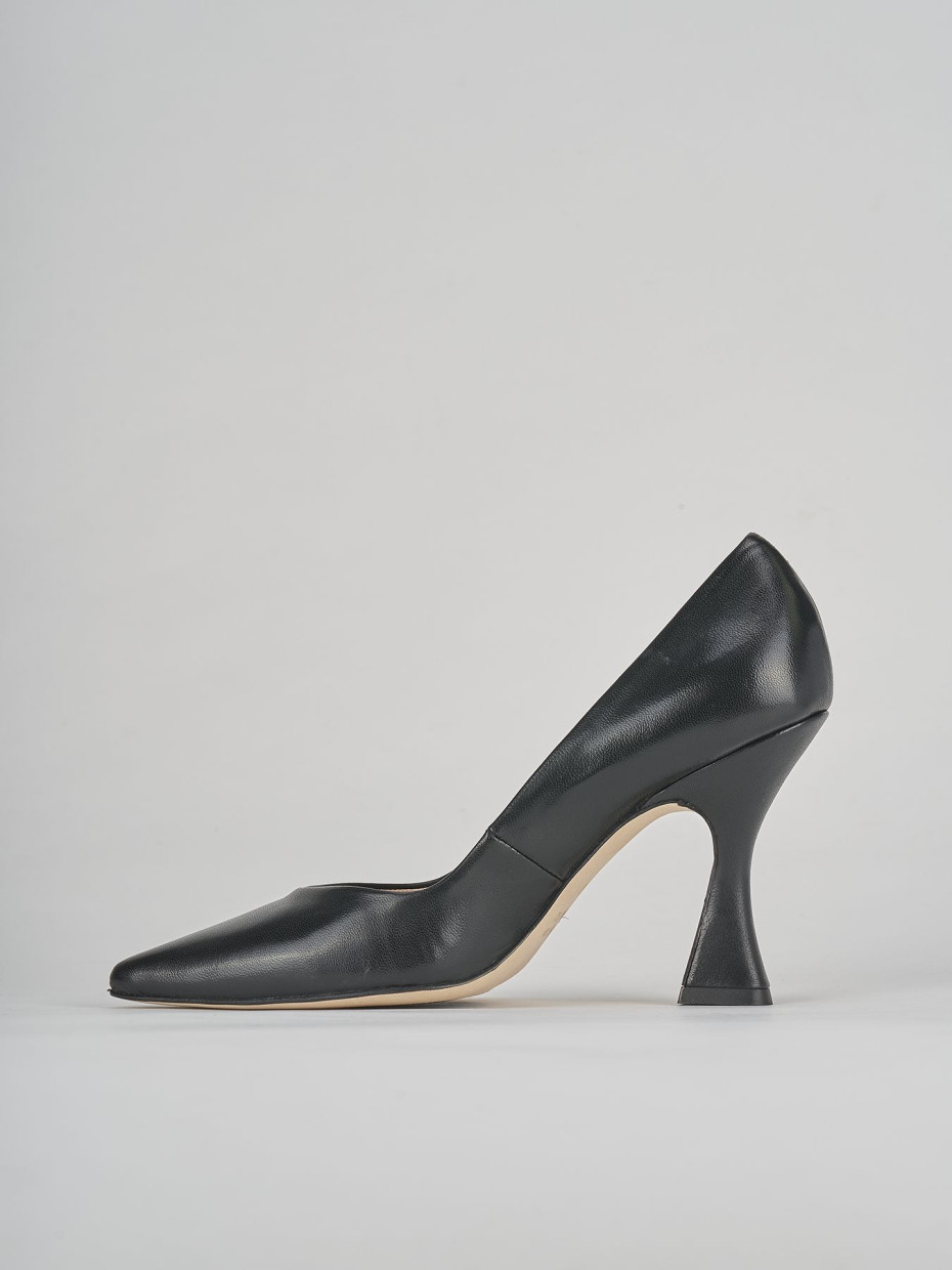 Décolleté e slingback tacco 9cm pelle nero