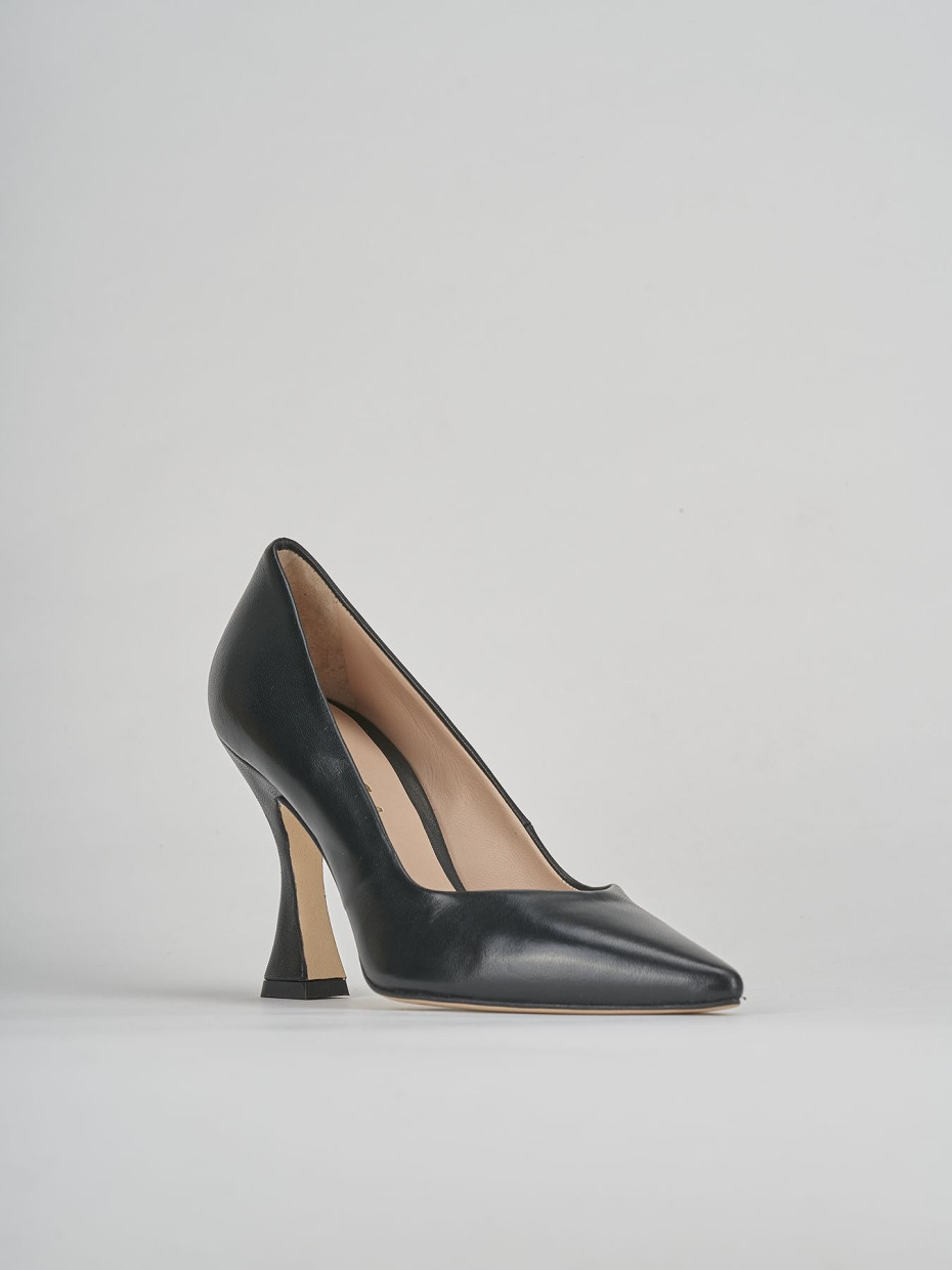 Décolleté e slingback tacco 9cm pelle nero
