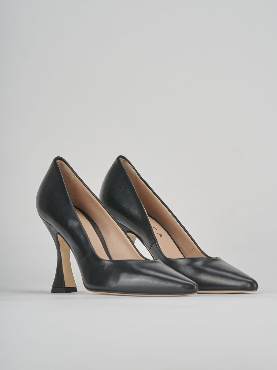 Décolleté e slingback tacco 9cm pelle nero