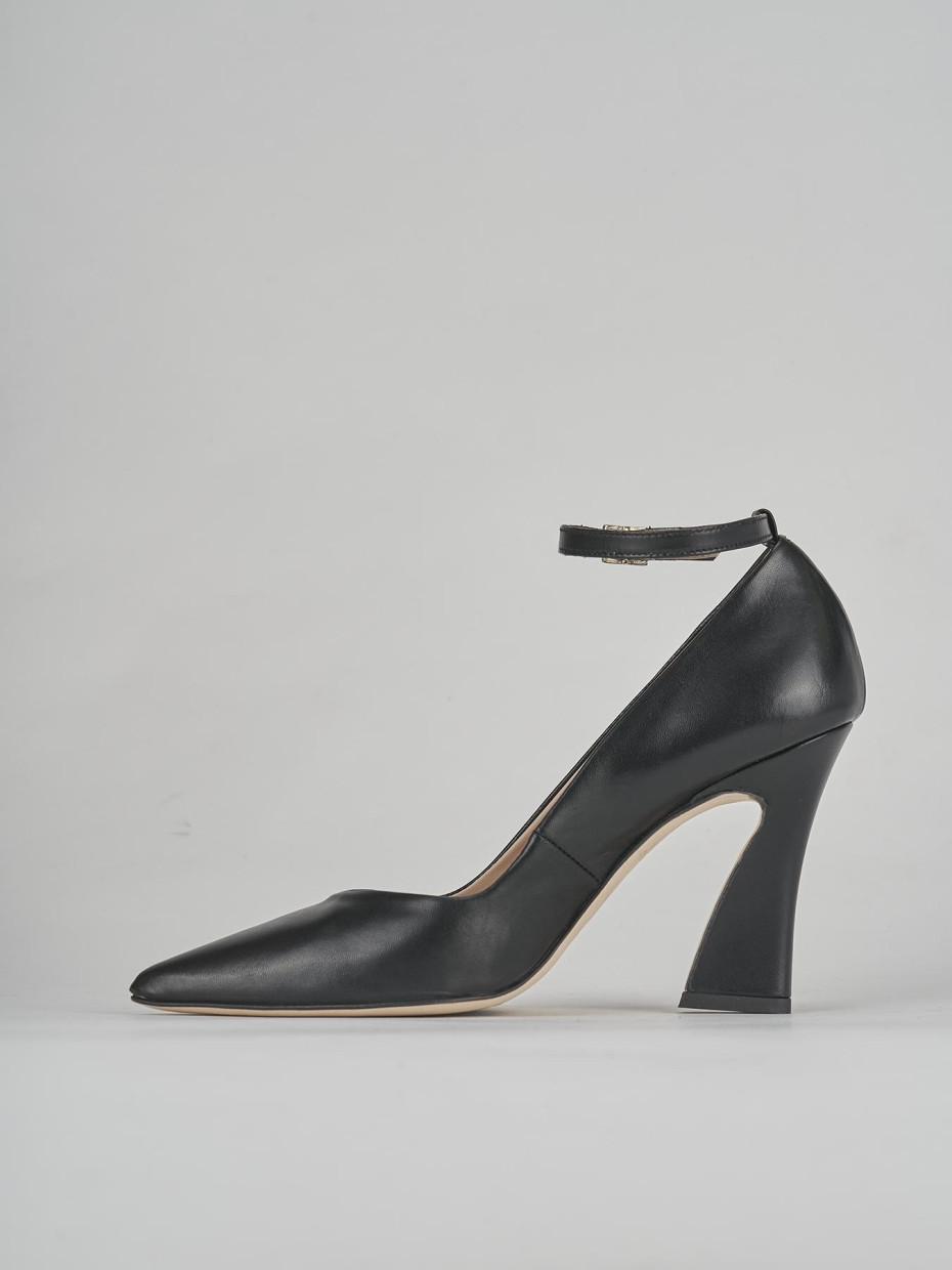 Décolleté e slingback tacco 9cm pelle nero